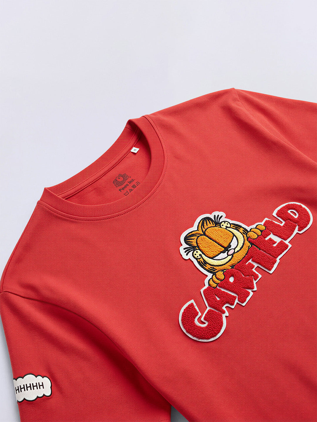 Boys Red Garfield Printed Oversized T-shirt