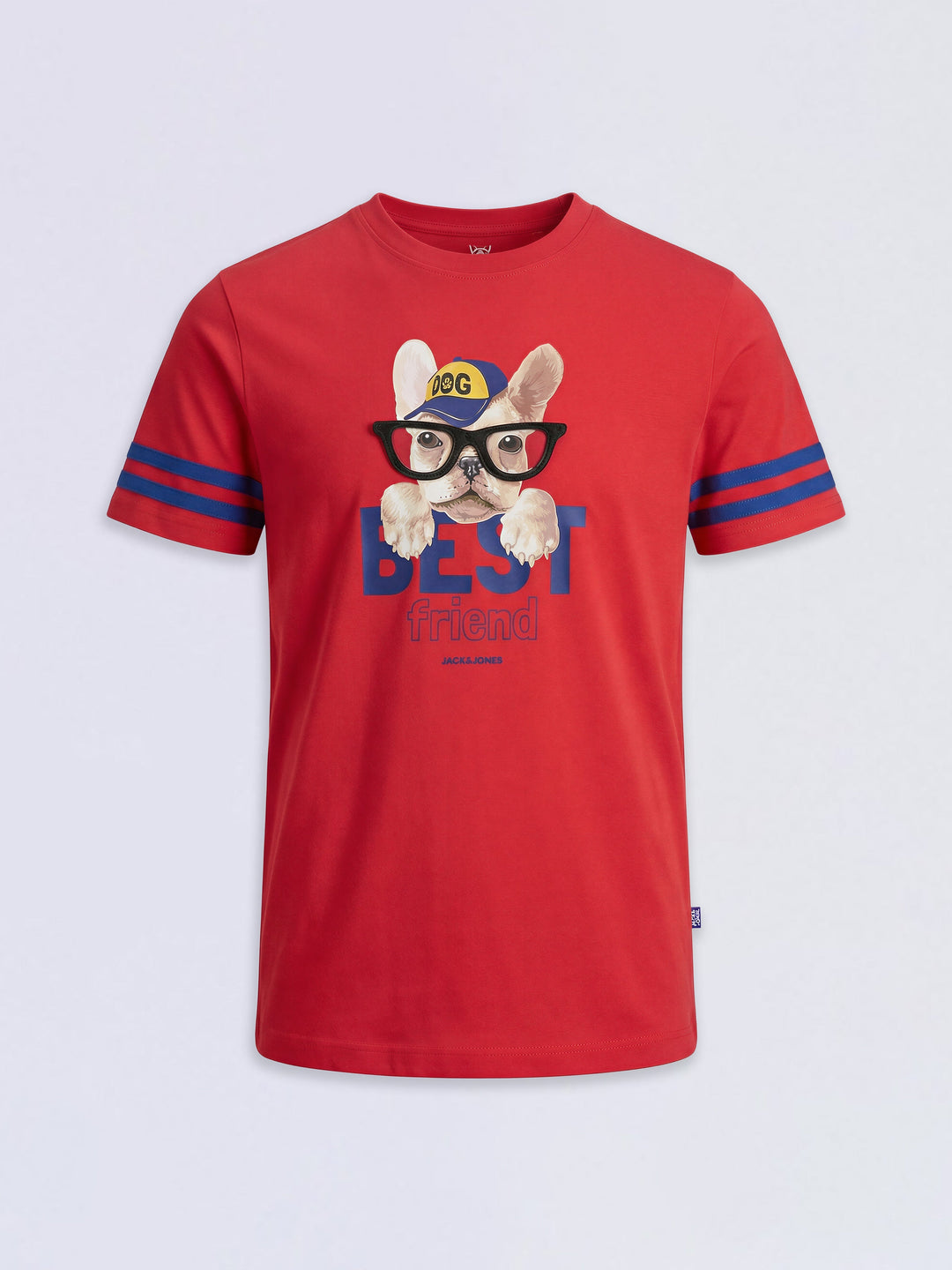 Boys Red Doggo Printed Cotton T-Shirt
