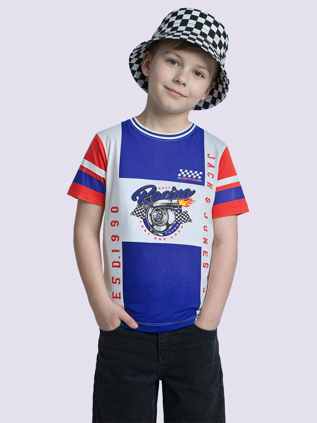 Boys Colourblocked Printed T-shirt