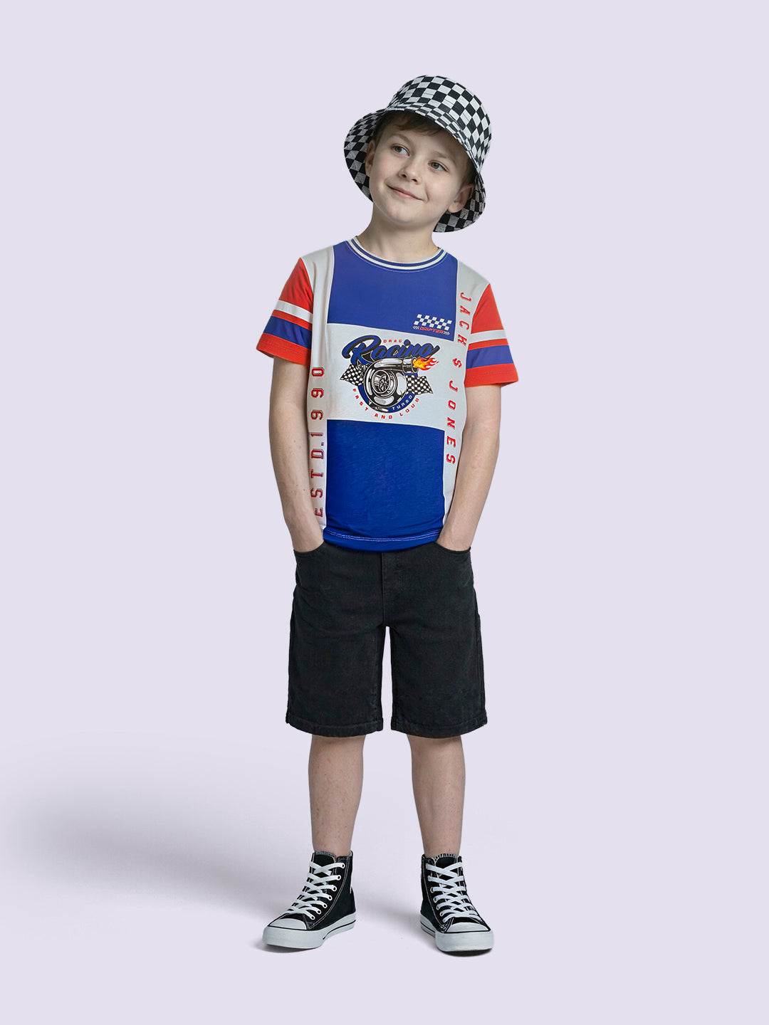 Boys Colourblocked Printed T-shirt