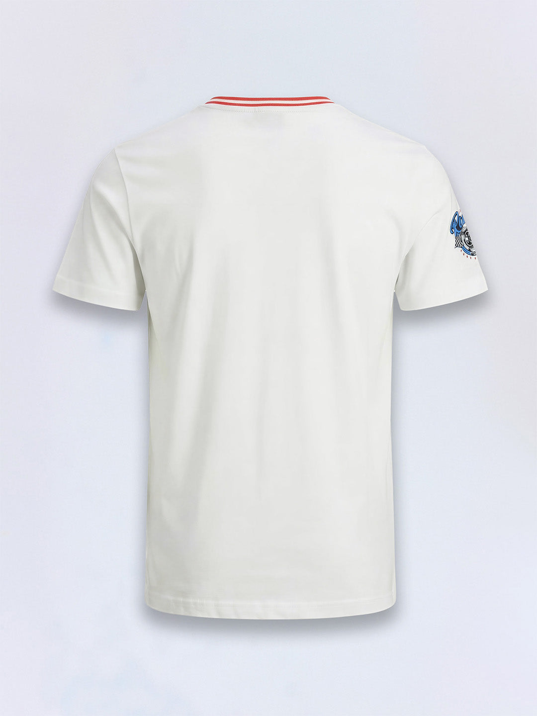 Boys White Printed Cotton T-shirt
