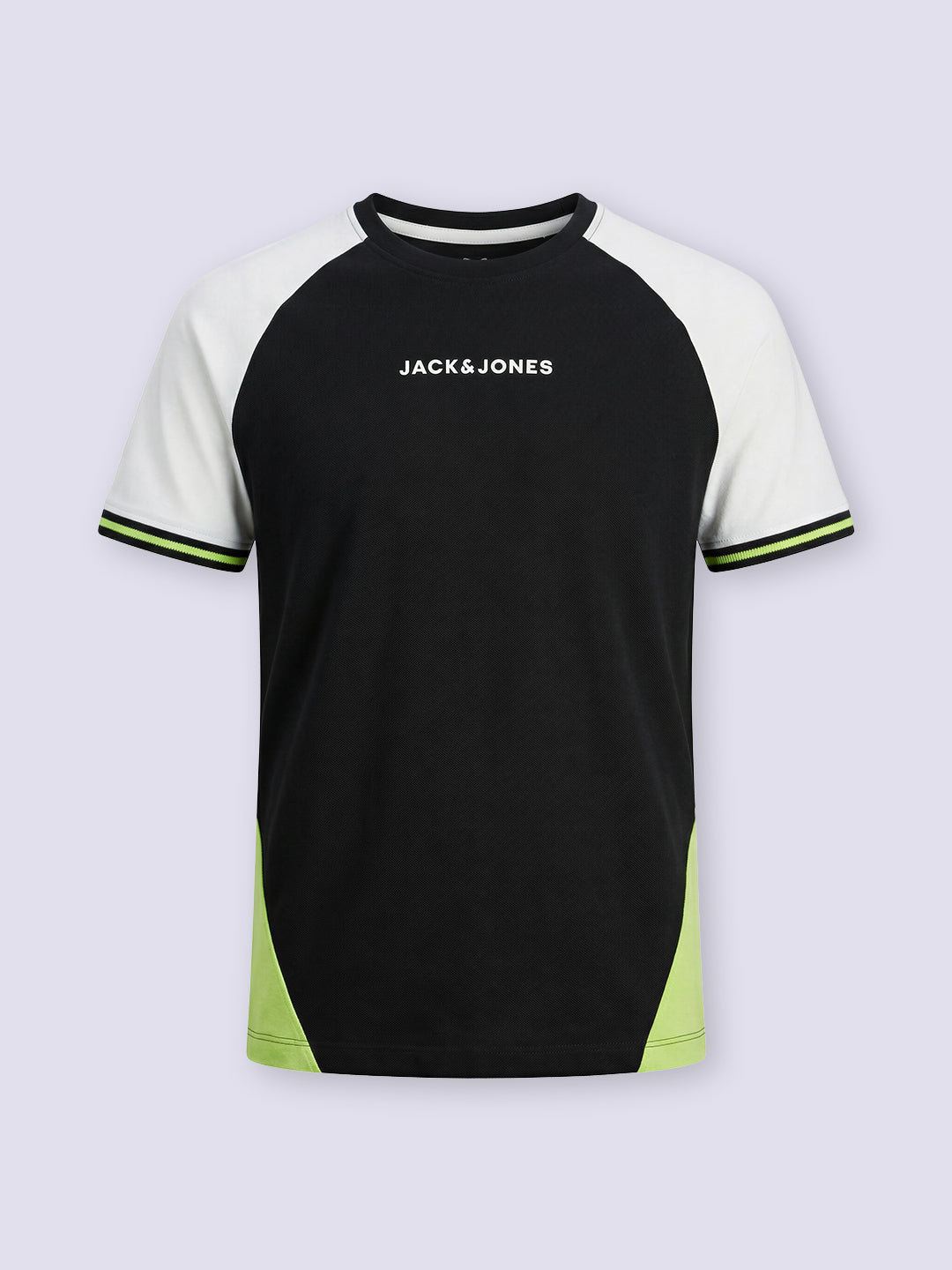 Boys Black Colourblocked Cotton T-shirt