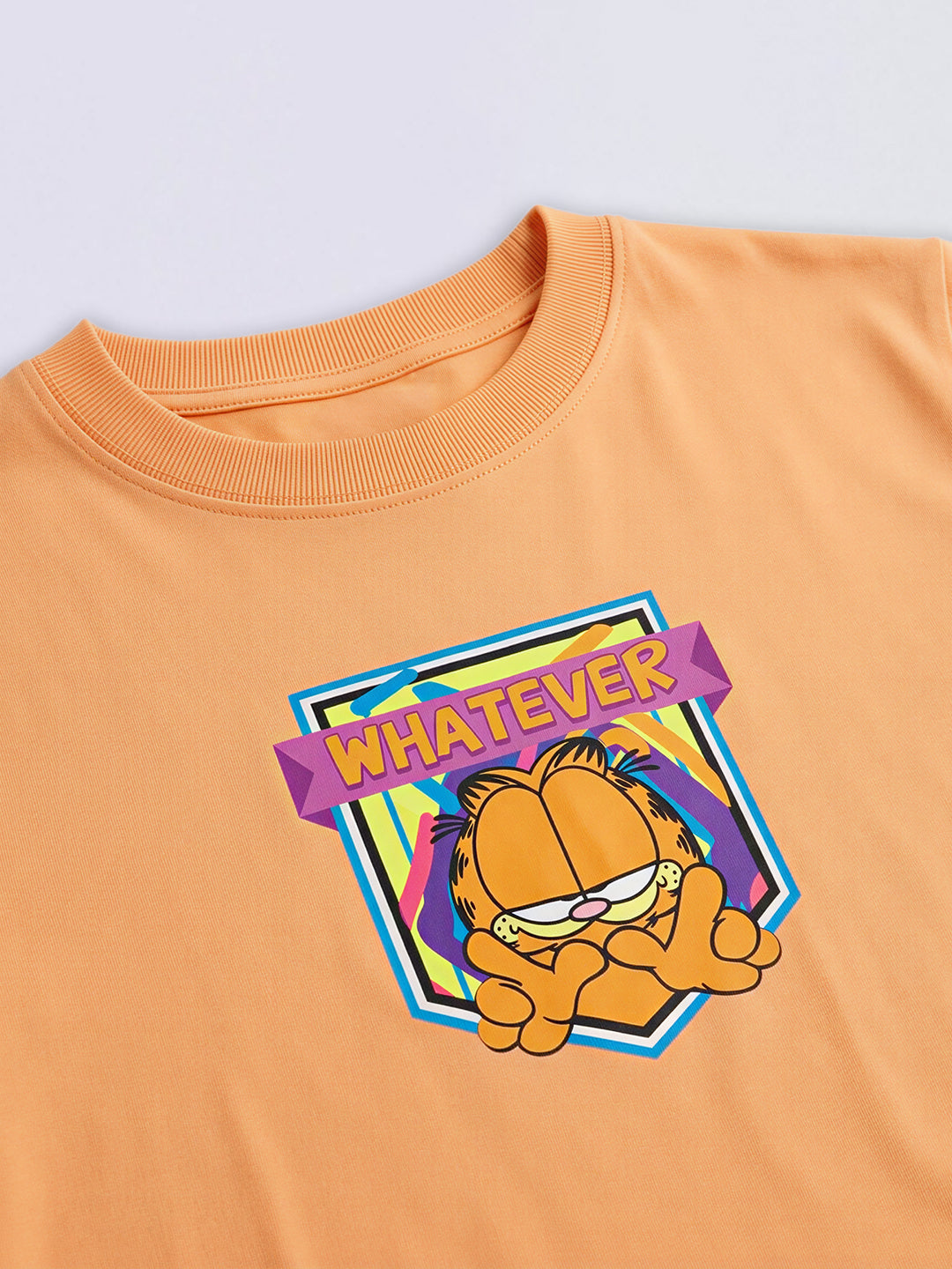 Boys Orange Garfield Print Oversized T-shirt