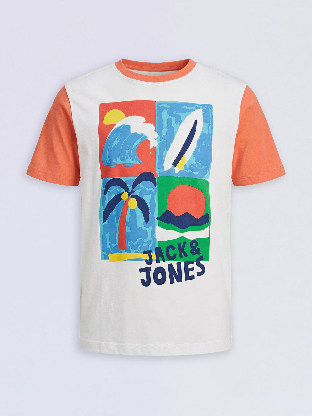 Boys Colourblocked Printed T-shirt