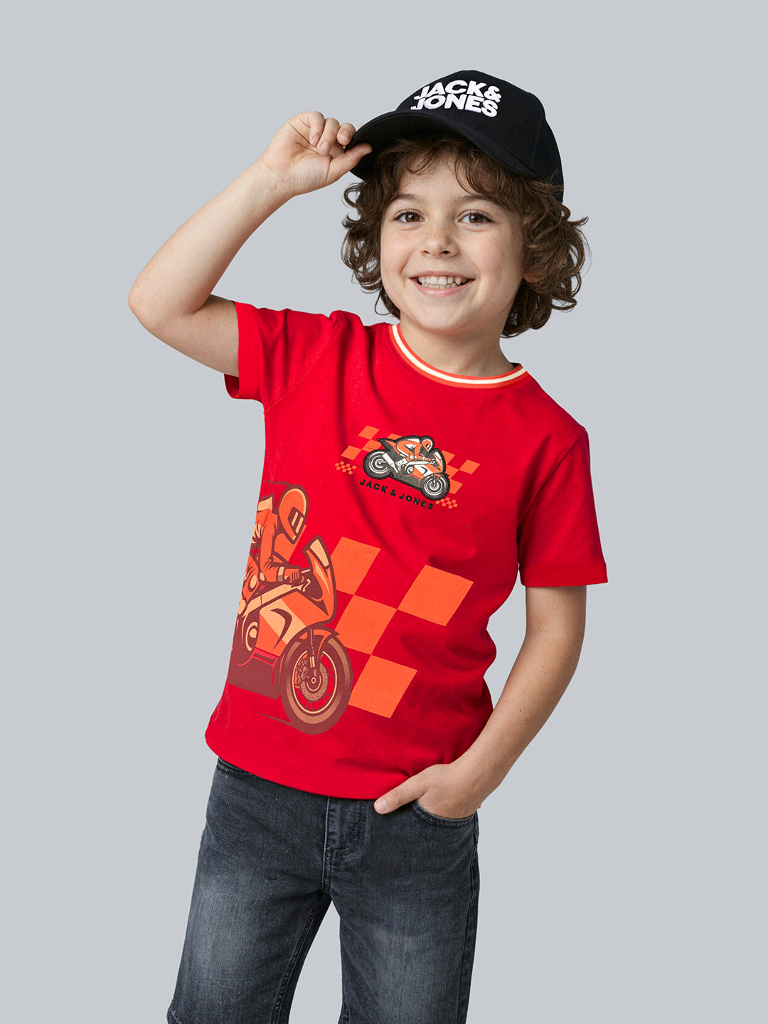 Boys Racing Graphic Print T-shirt