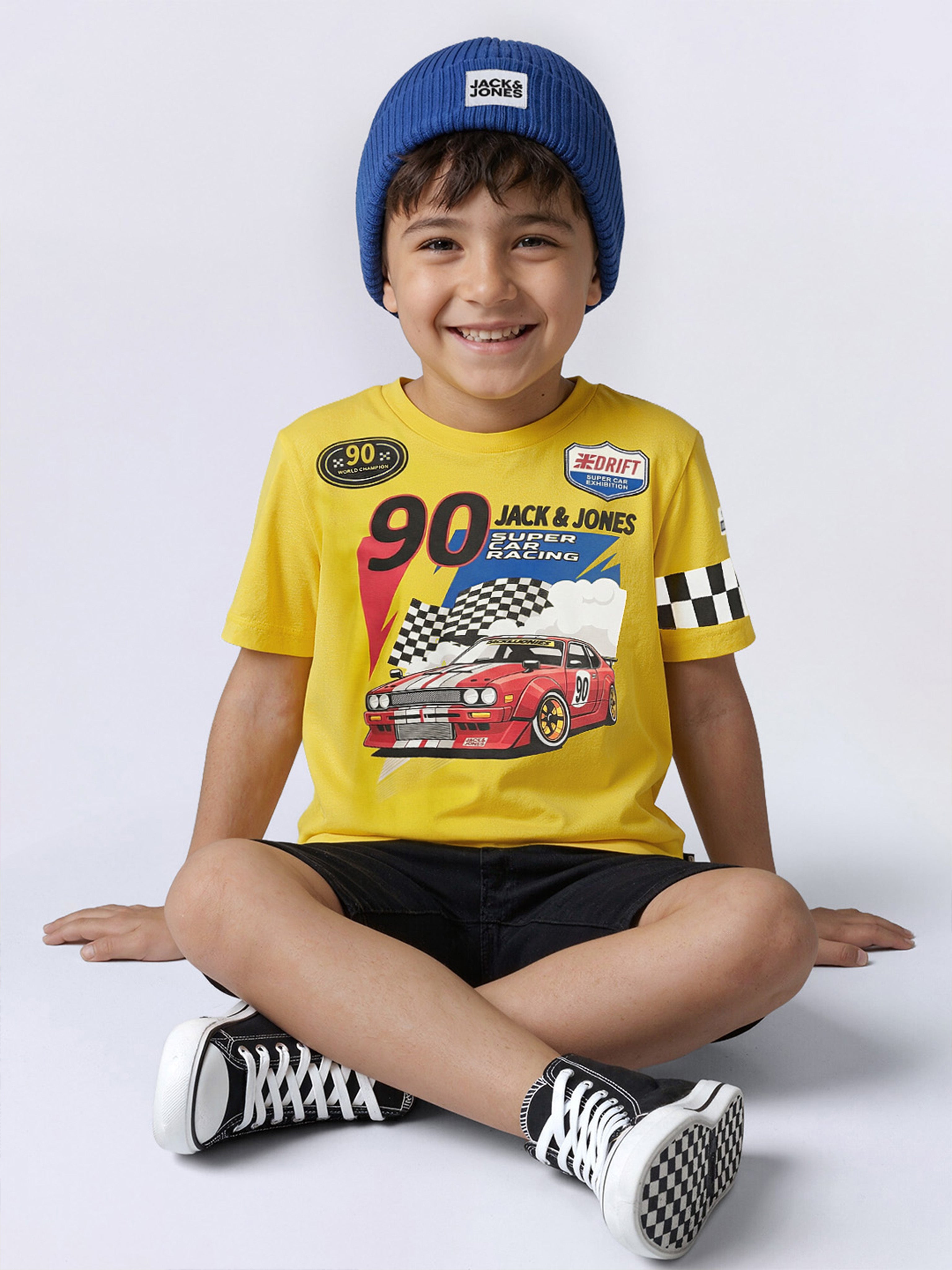 Boys Yellow Racer Print T-shirt
