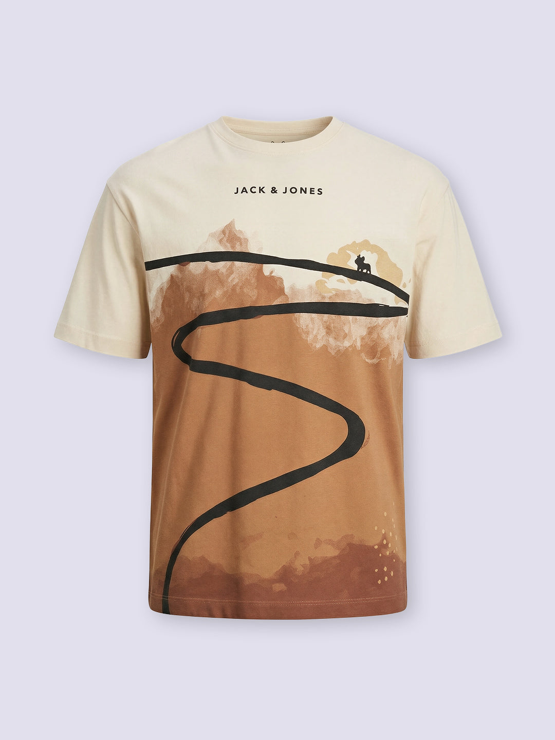 Boys Cream Printed Oversized T-shirt