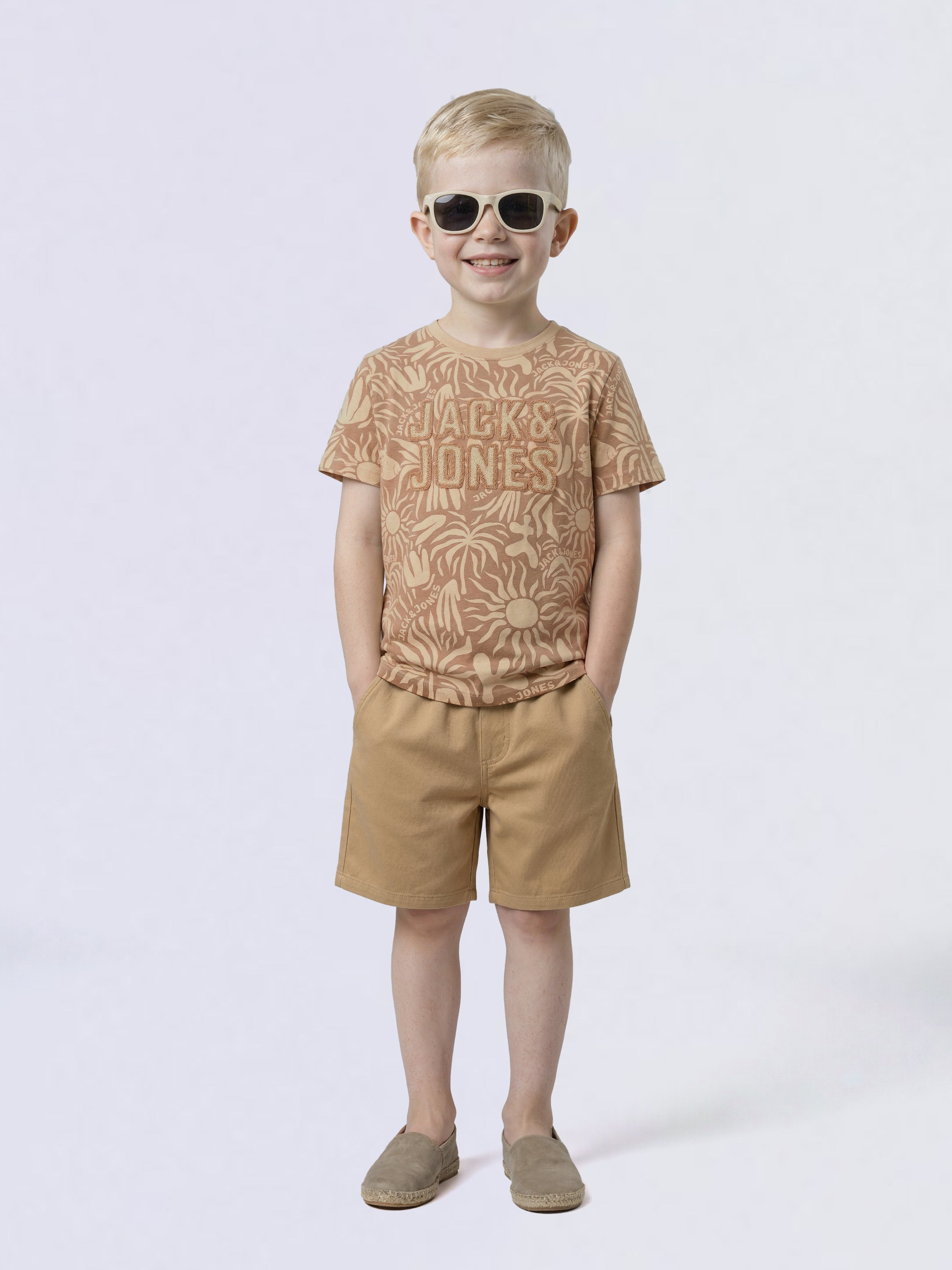 Boys Brown Embroidered Logo T-shirt