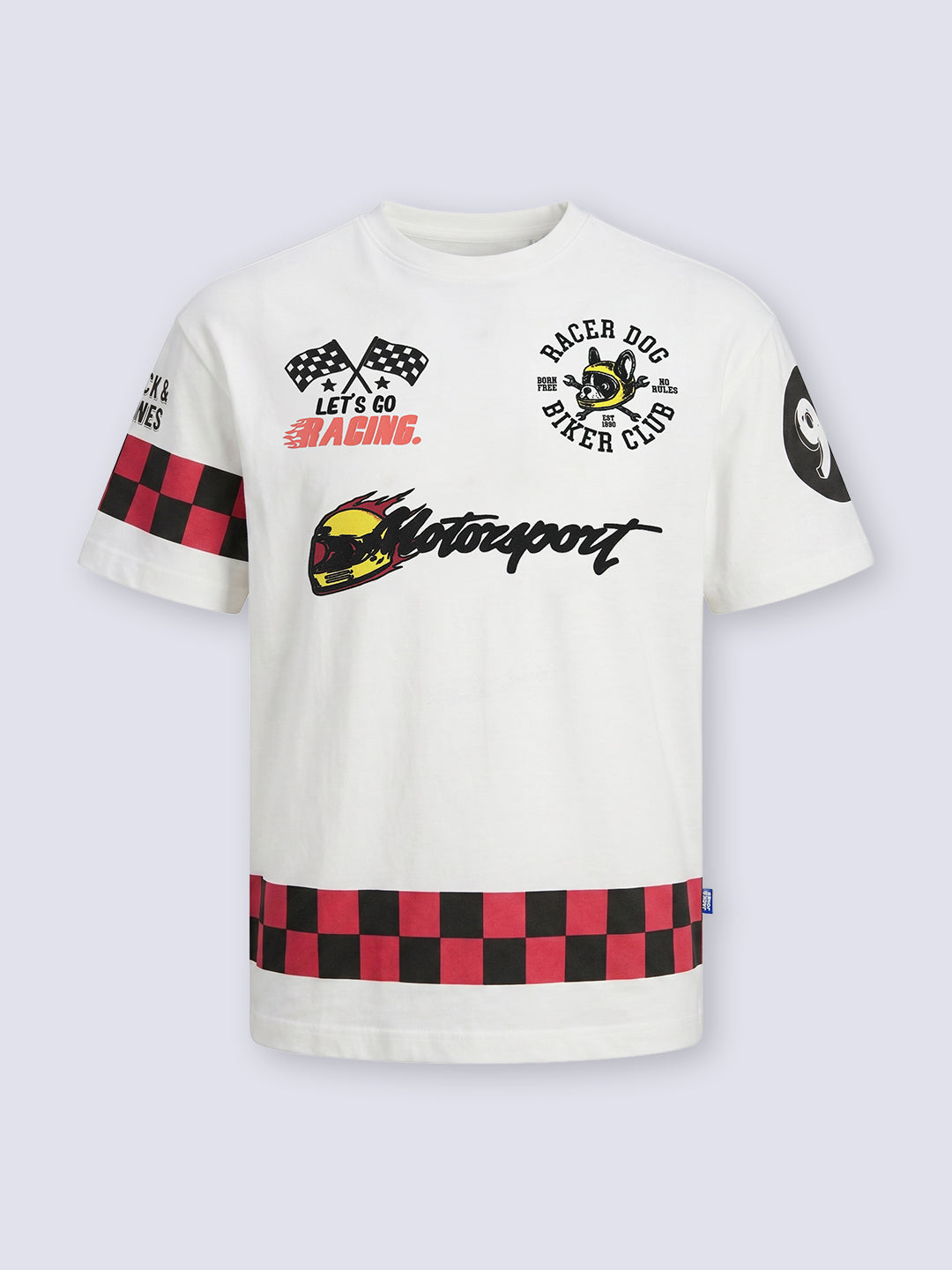 Boys Motorsport Inspired Oversized T-shirt - White