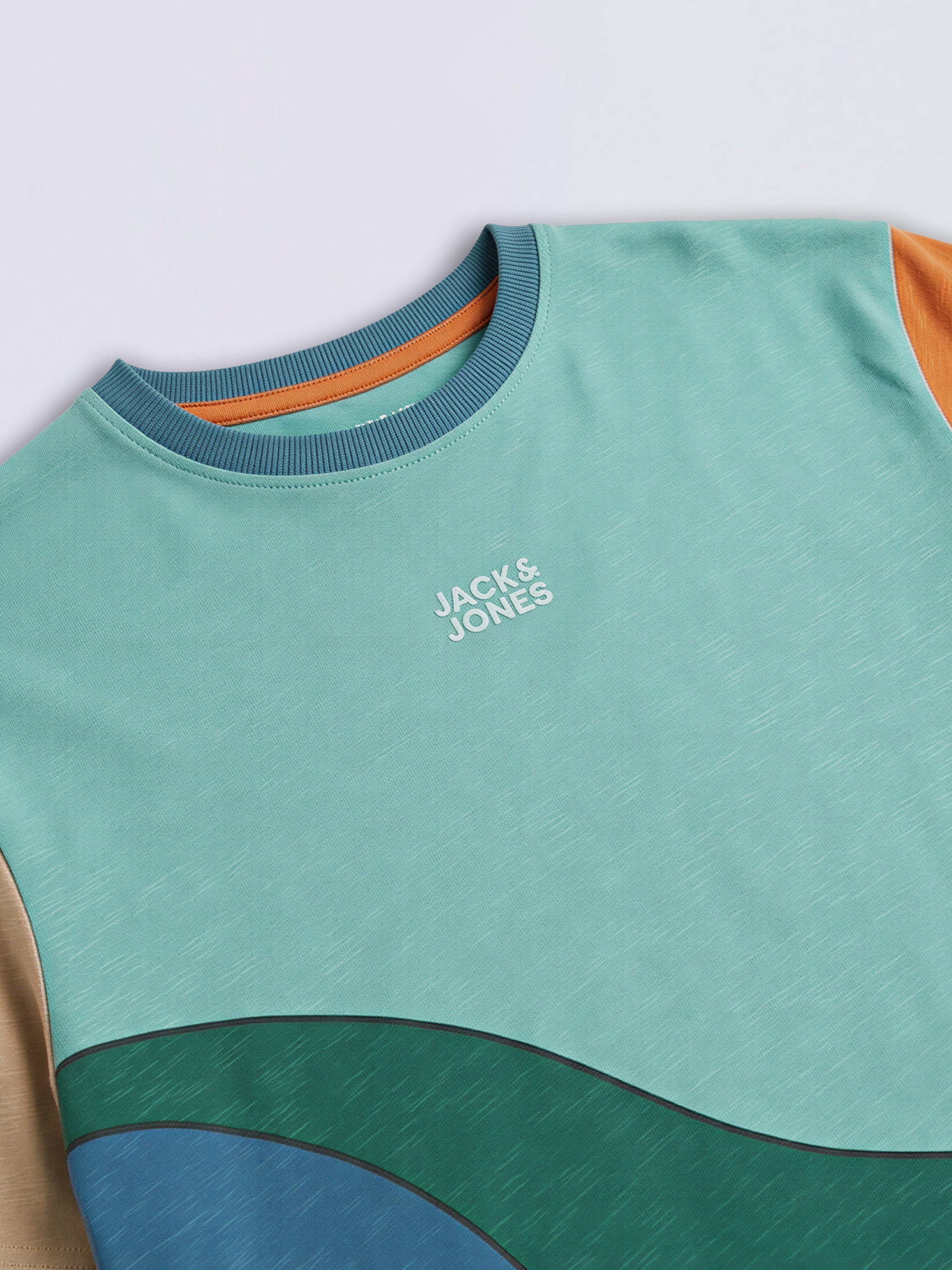 Boys Green Colourblocked T-shirt