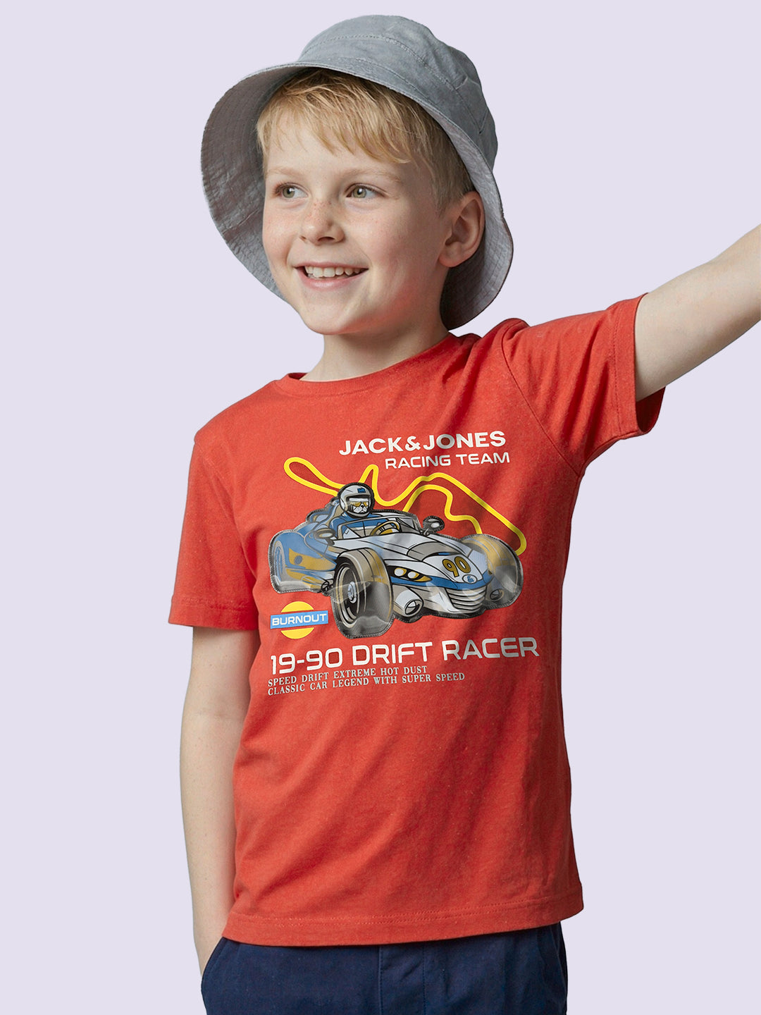 Boys Racer Car Print Cotton T-shirt