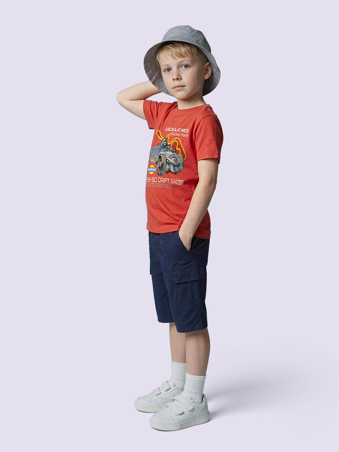 Boys Racer Car Print Cotton T-shirt