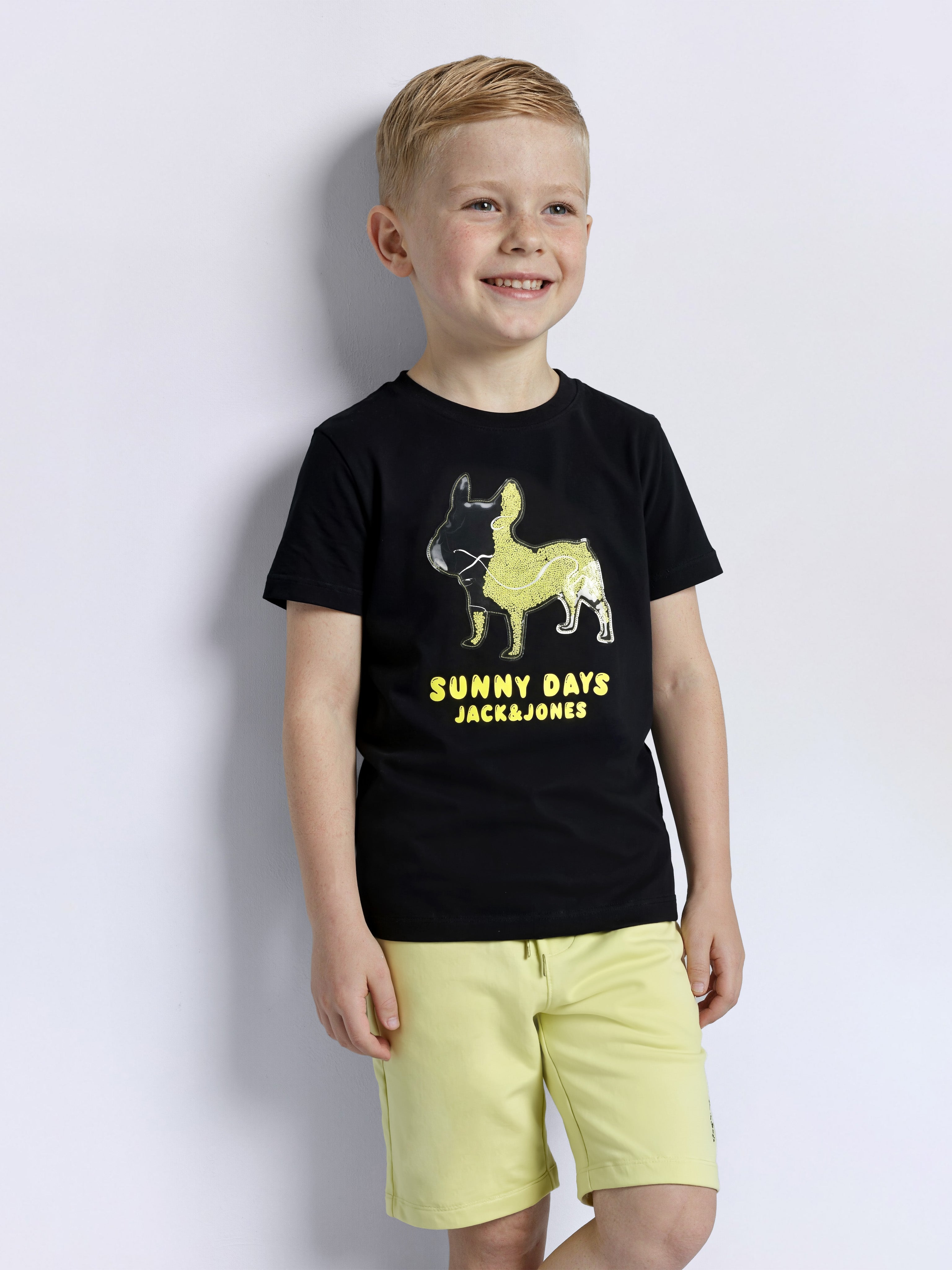 Boys Black Interactive Print T-shirt