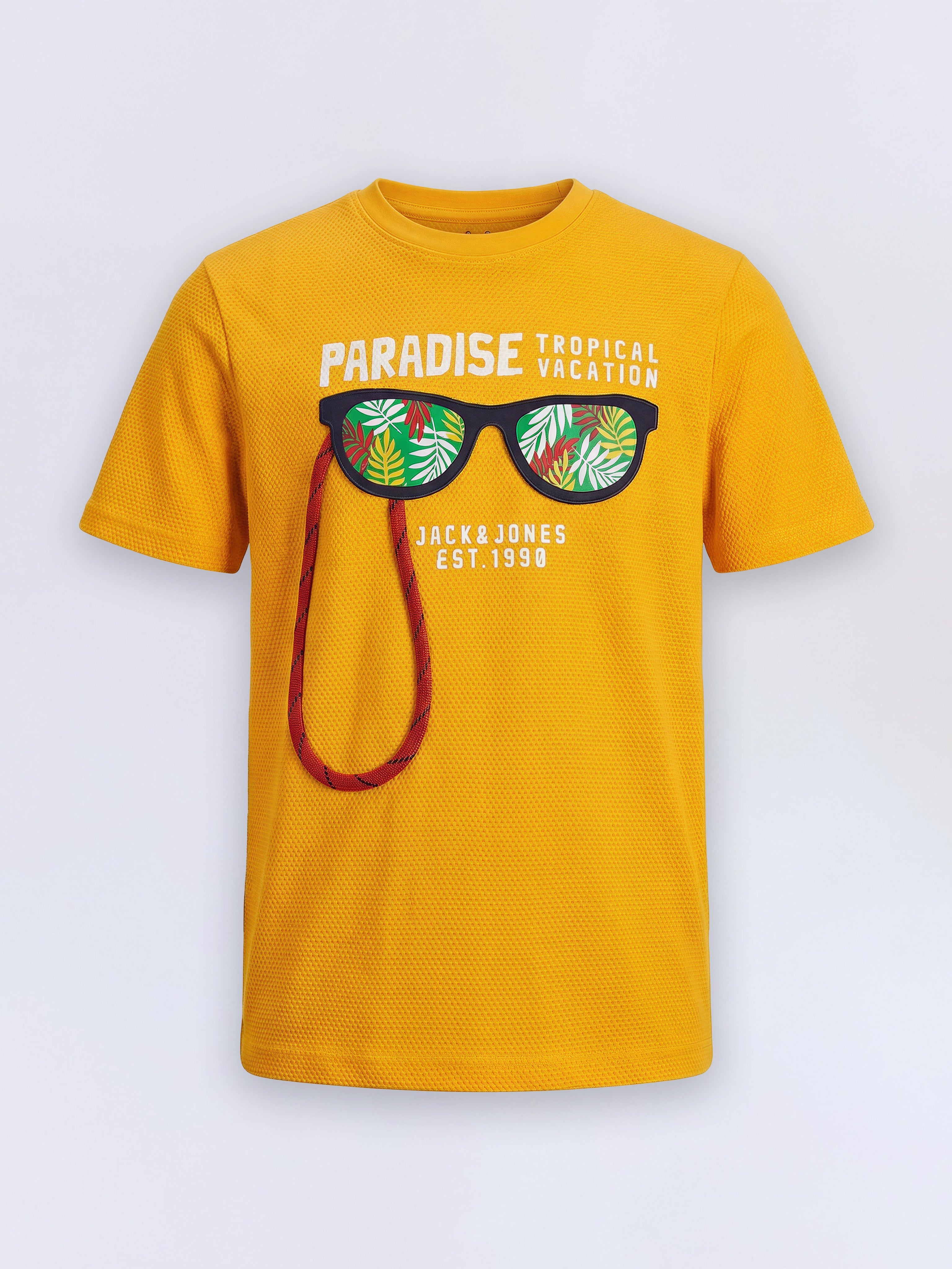 Boys Yellow Interactive Graphic Print T-Shirt