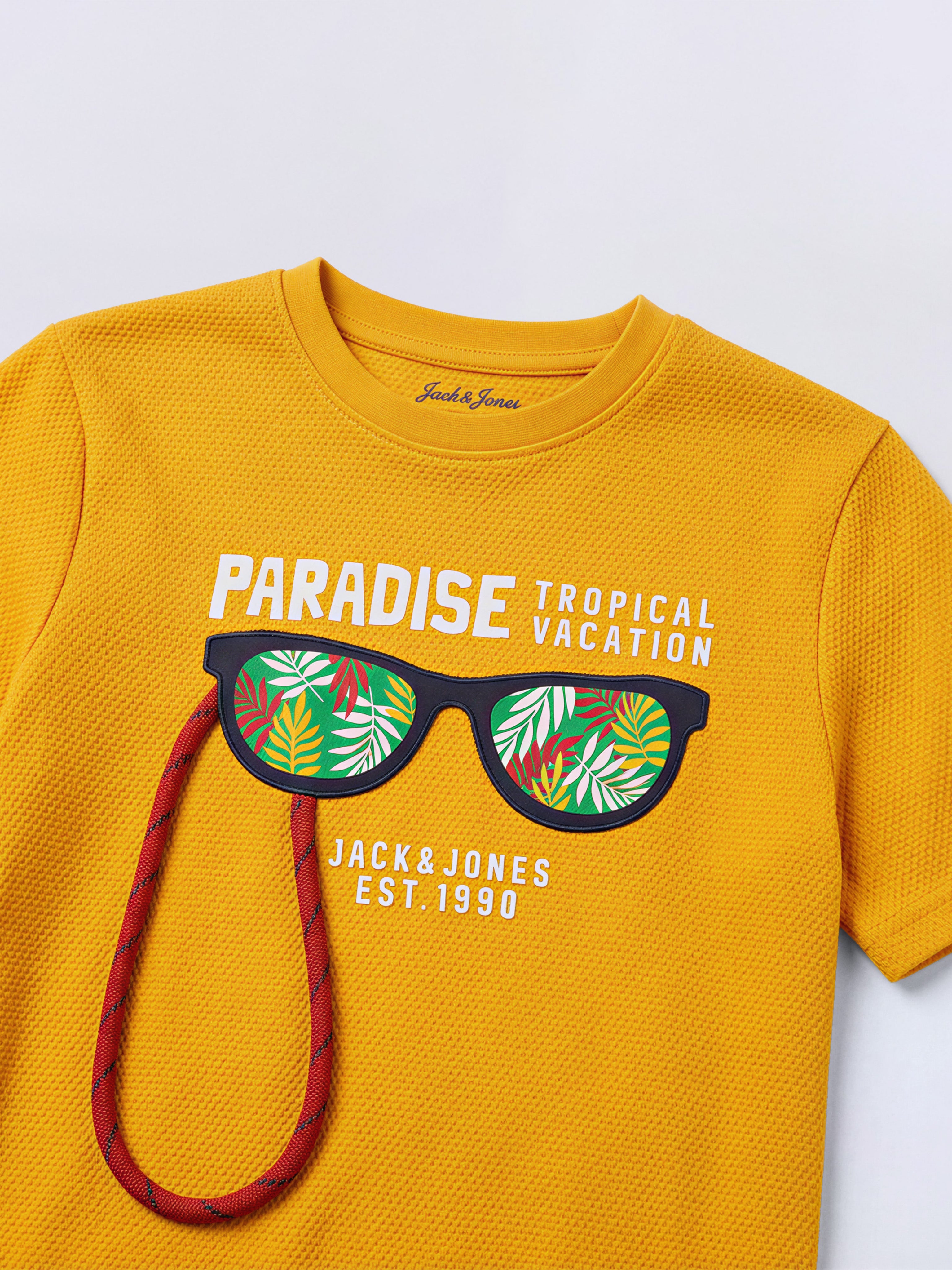 Boys Yellow Interactive Graphic Print T-Shirt