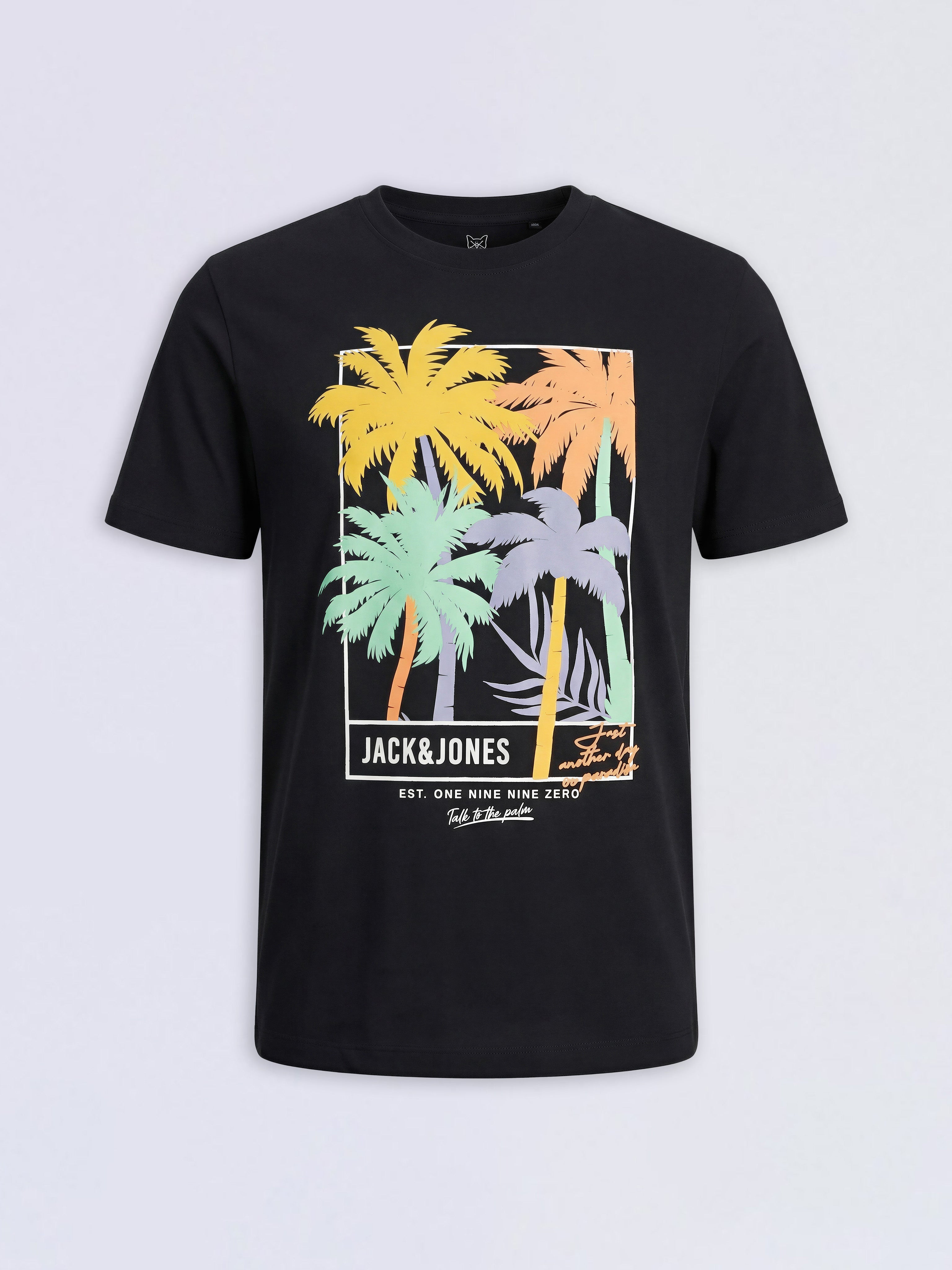 Boys Black Tropical Print T-shirt