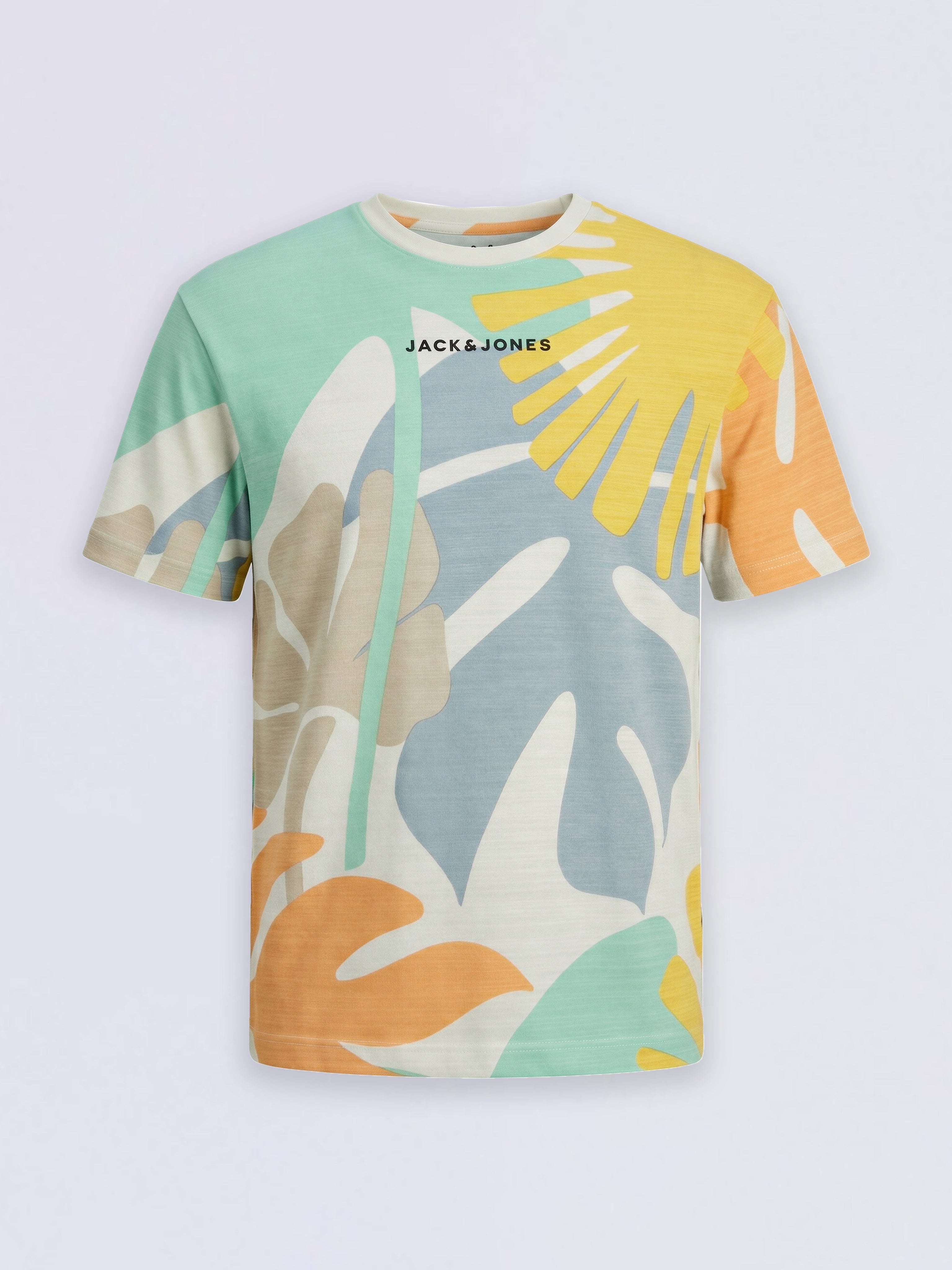 Boys White Tropical Print T-shirt