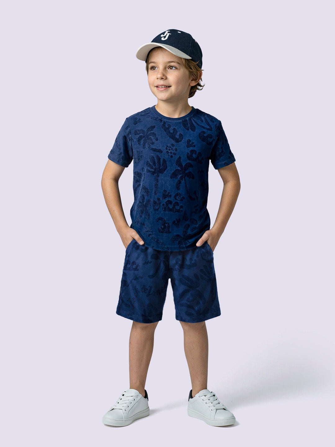 Boys Blue Tropical Print T-shirt