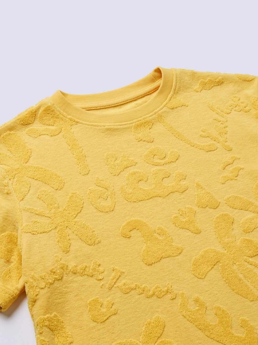 Boys Yellow Tropical Print T-shirt