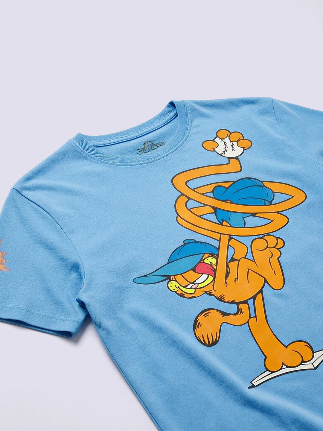 Boys Blue Garfield Print Oversized T-shirt