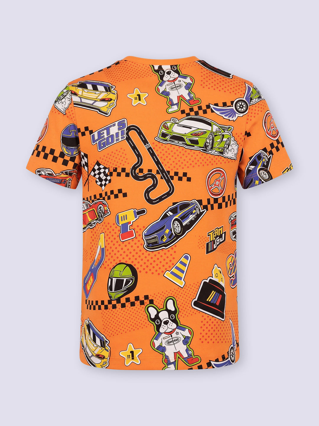 Boys Orange Printed T-shirt