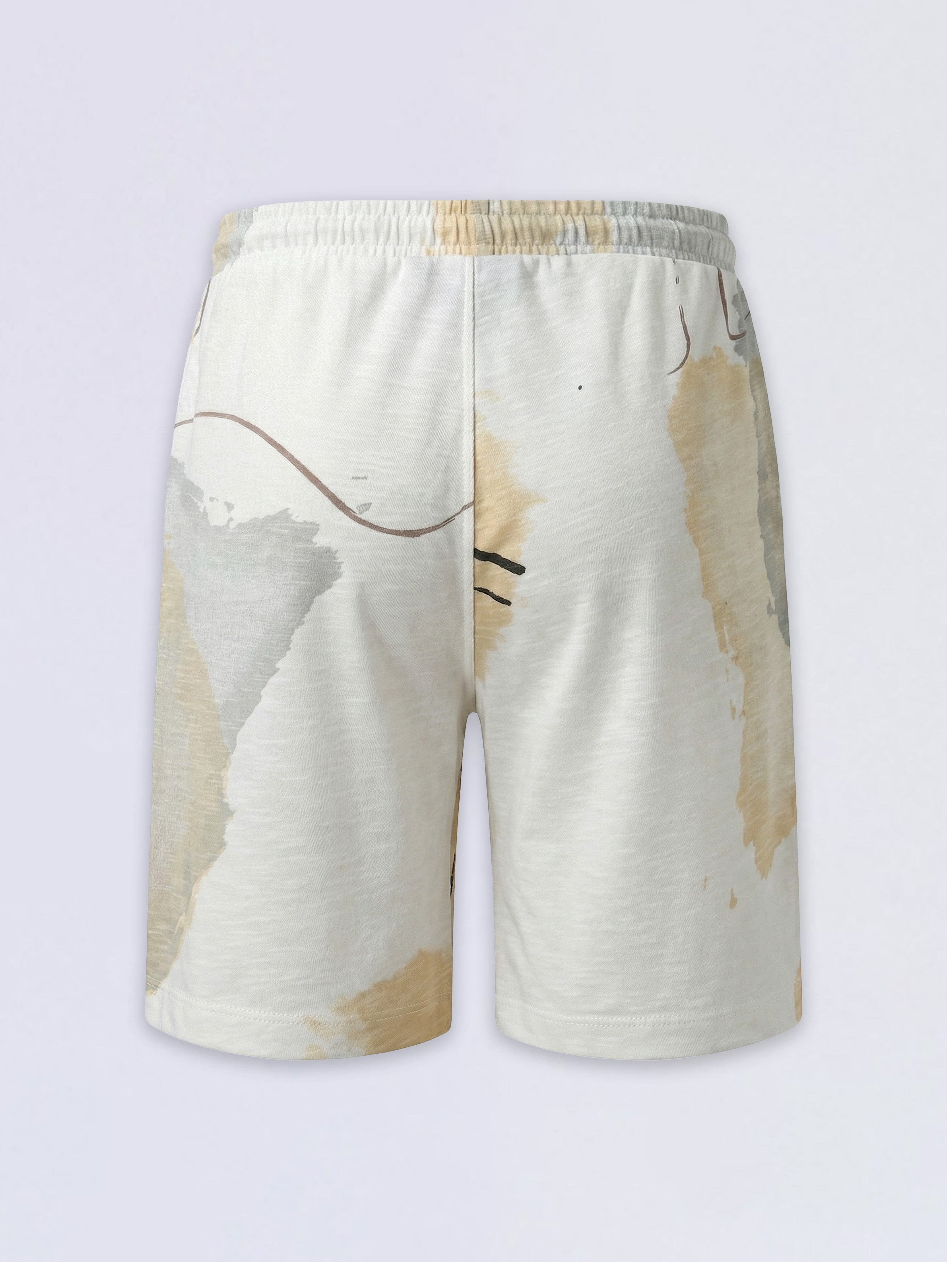 Boys White Printed Cotton Shorts