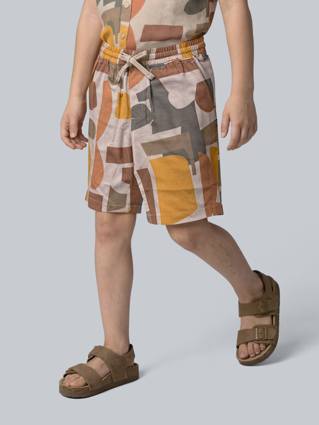 Boys Abstract Print Cotton Shorts