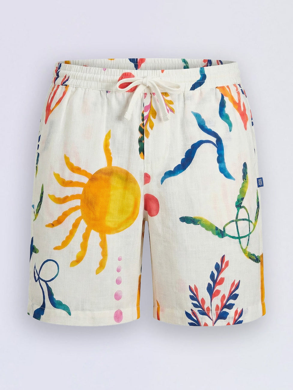 Boys White Printed Shorts