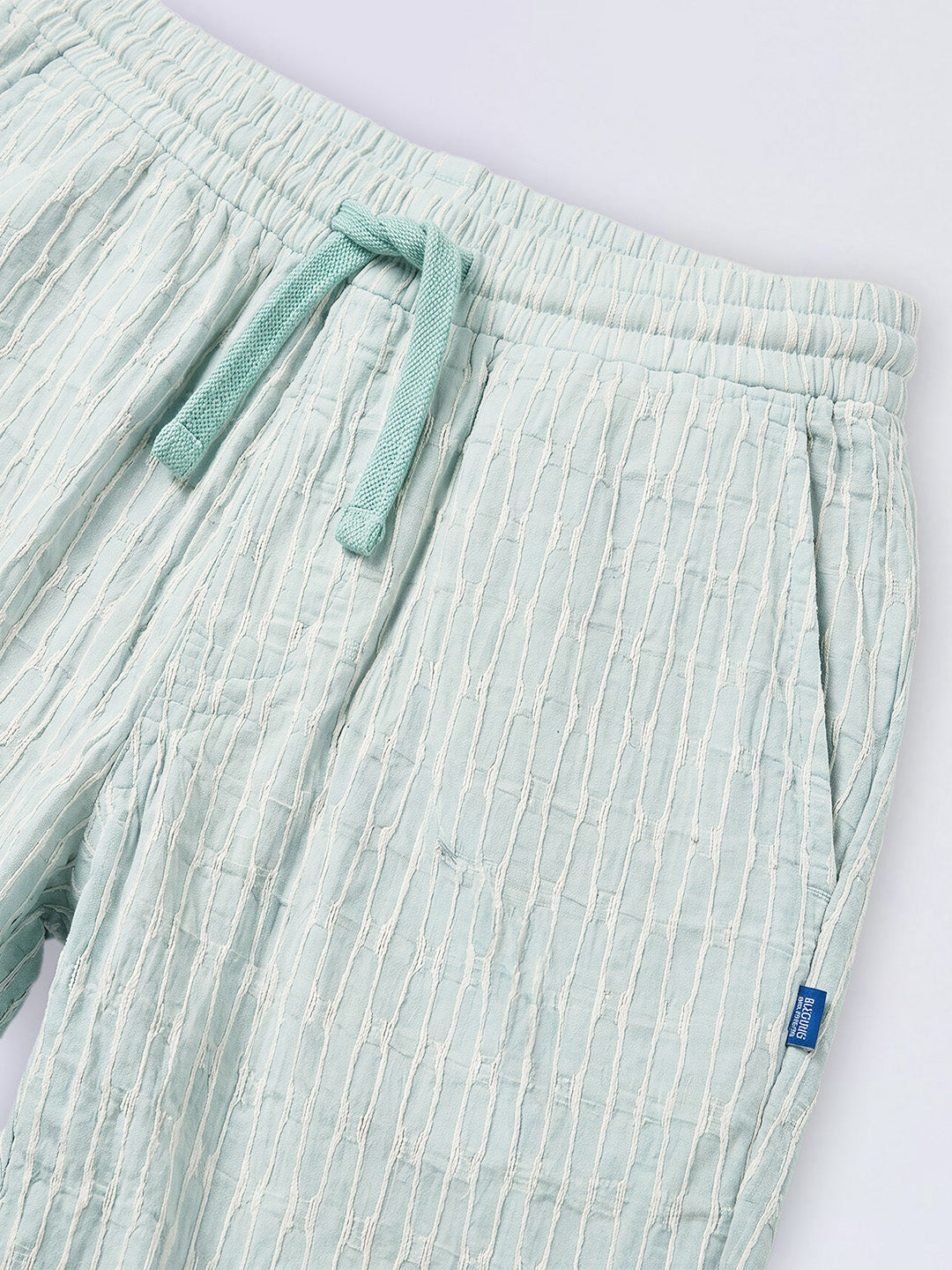 Boys Blue Textured Shorts