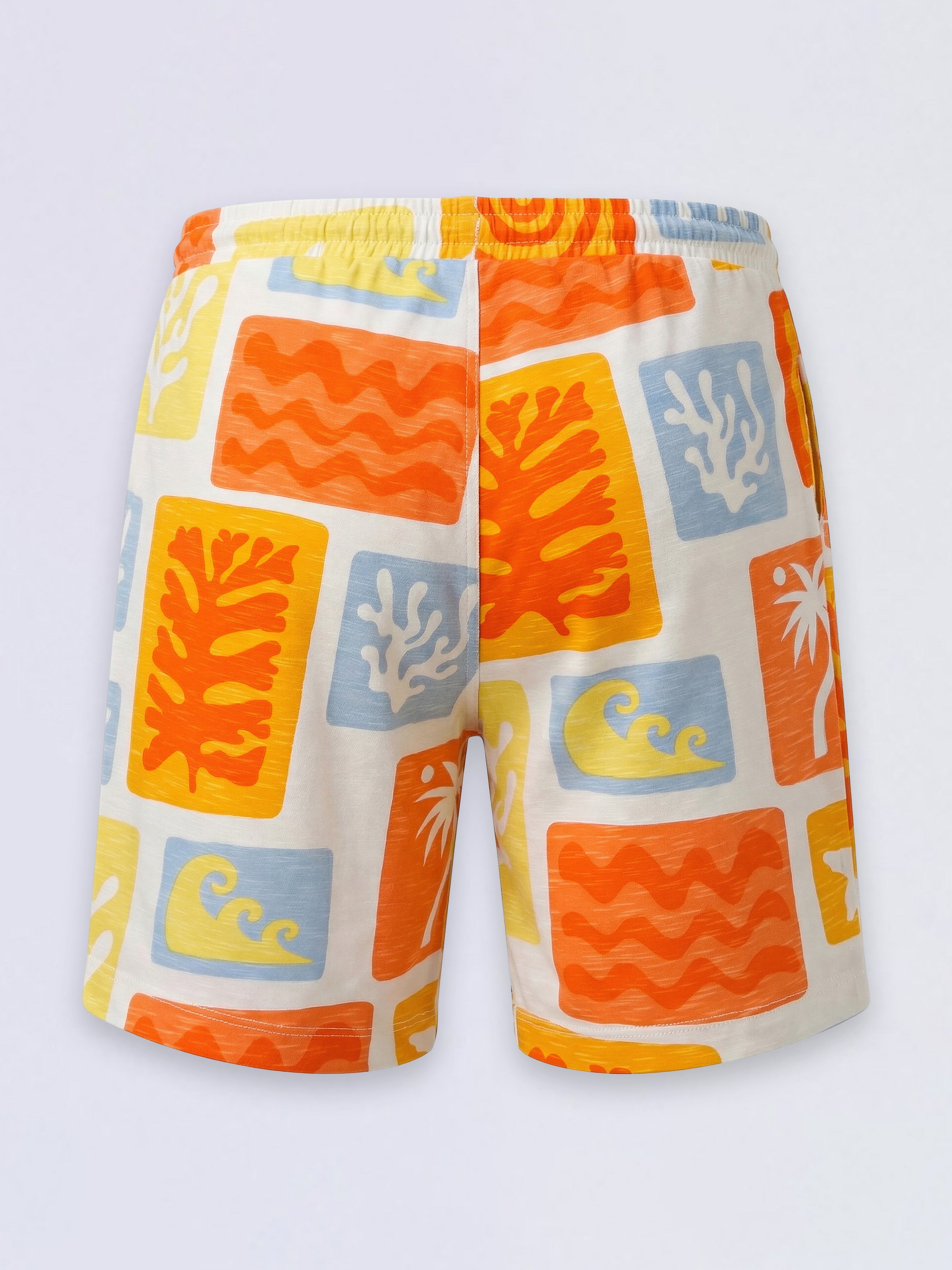 Boys Orange Colourblocked Shorts