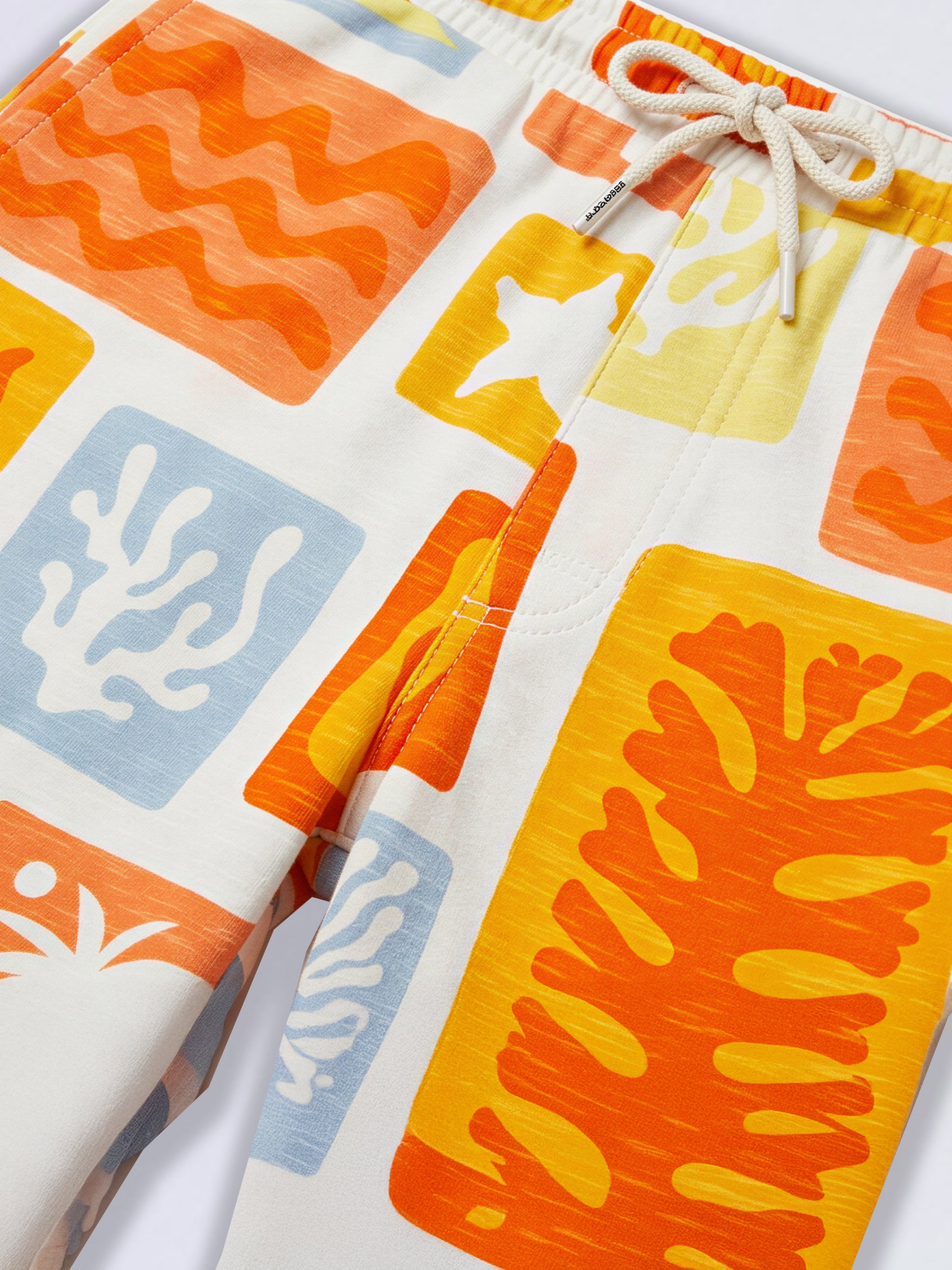 Boys Orange Colourblocked Shorts