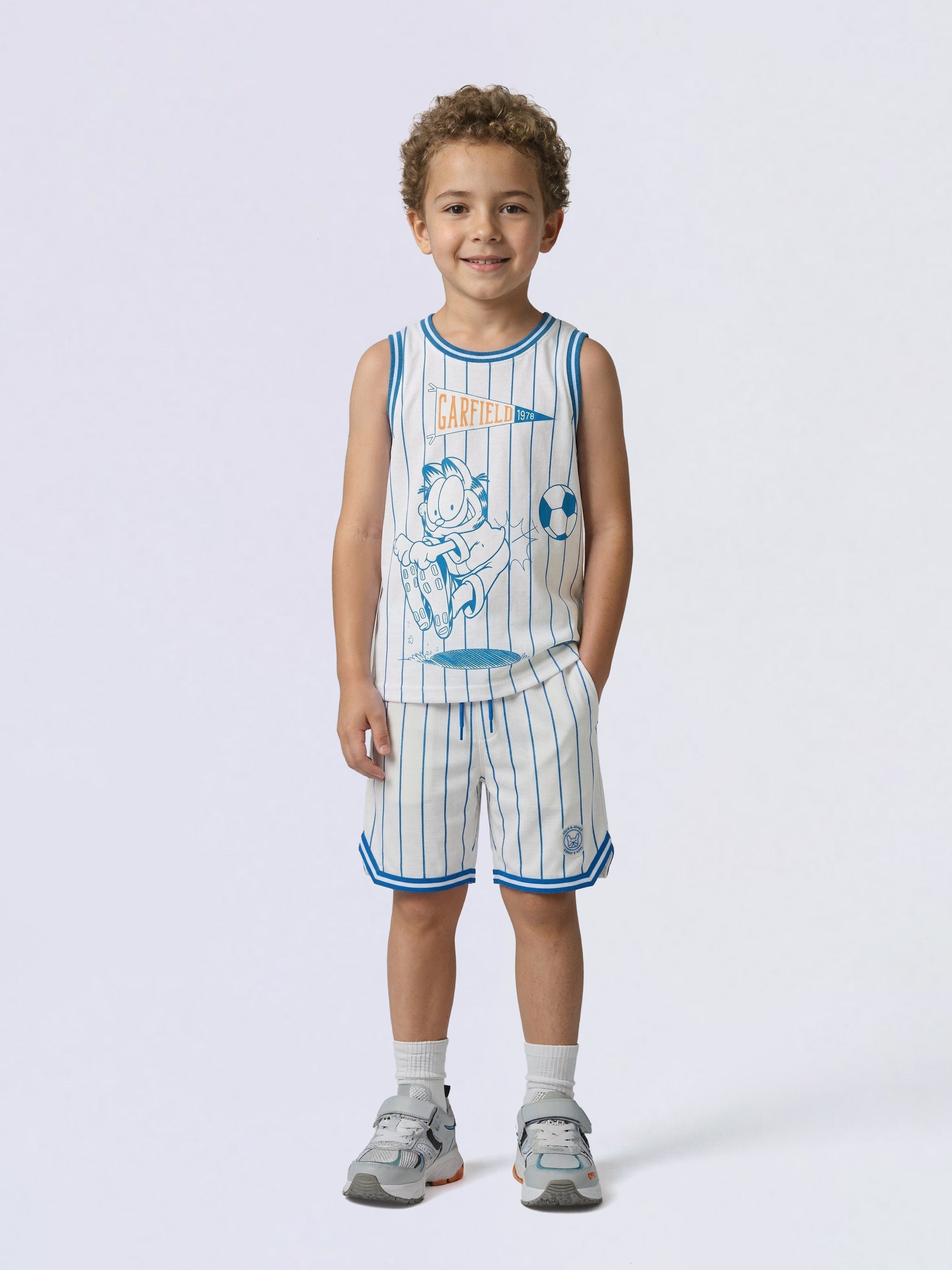 Boys White Striped Shorts