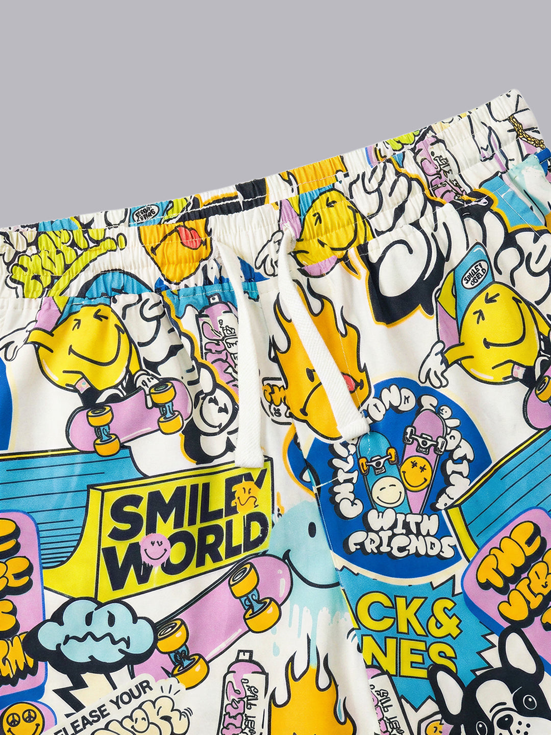 Boys Smiley World Printed Shorts