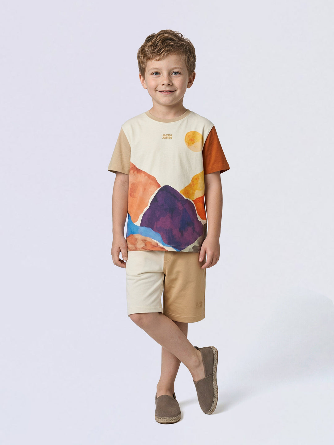 Boys Brown Colourblocked Shorts