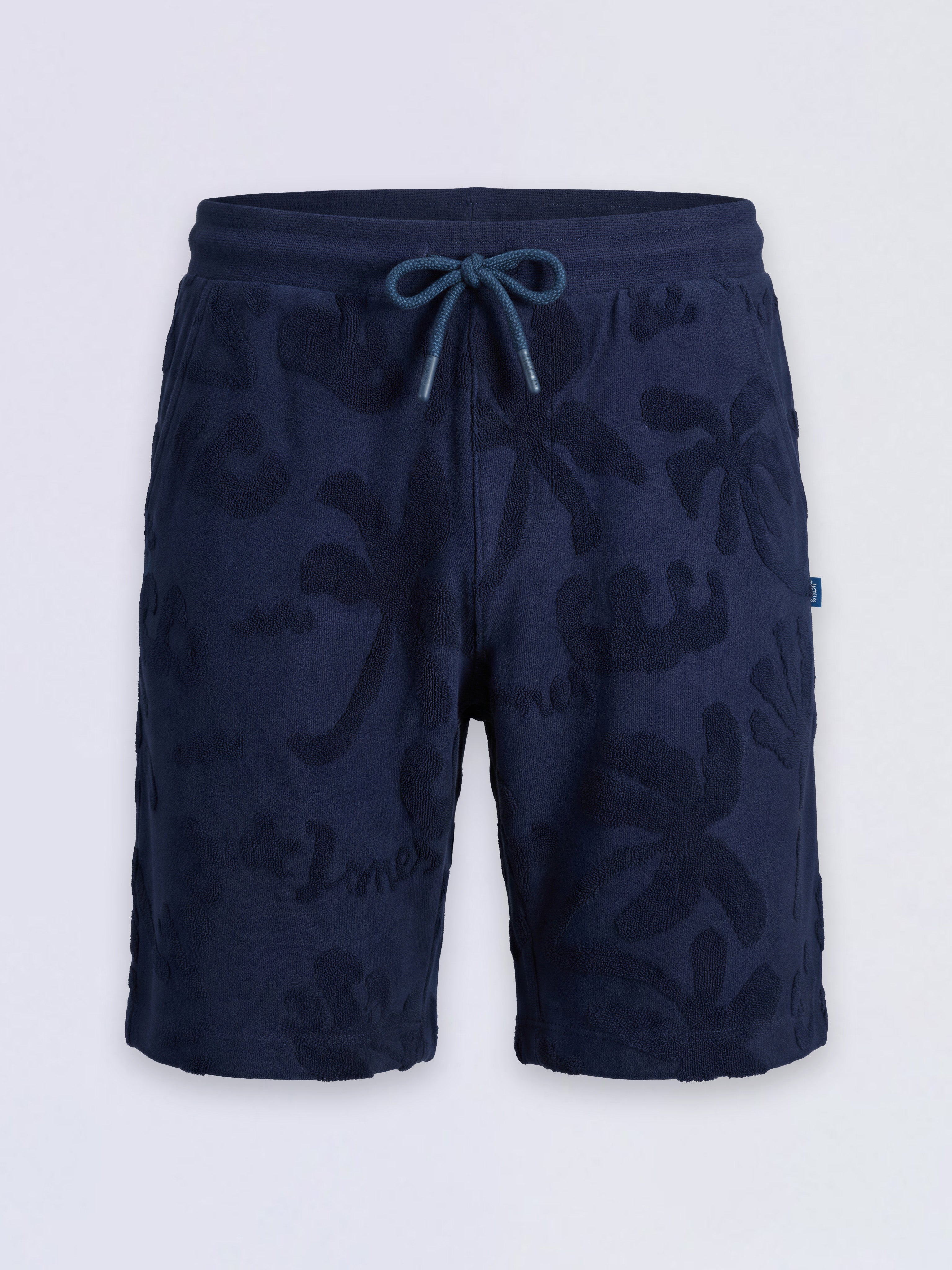 Boys Dark Blue Tropical Print Shorts