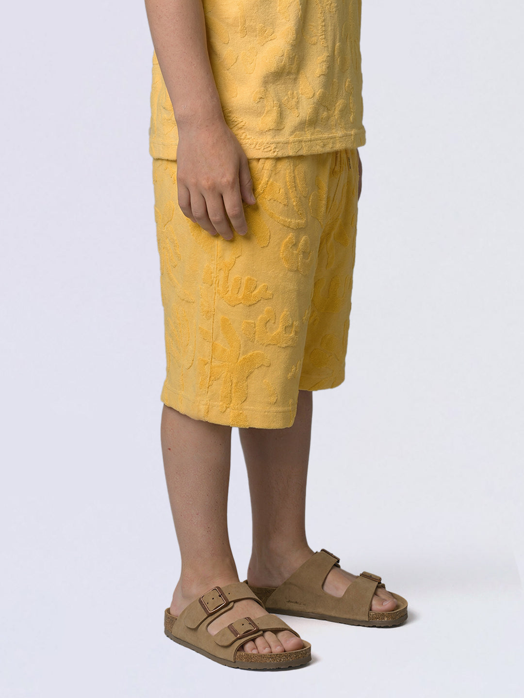 Boys Yellow Tropical Print Shorts