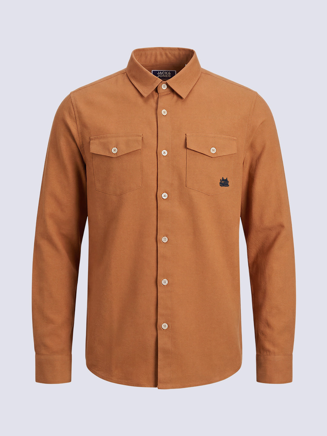 Boys Linen Blend Regular Fit Shirt - Orange