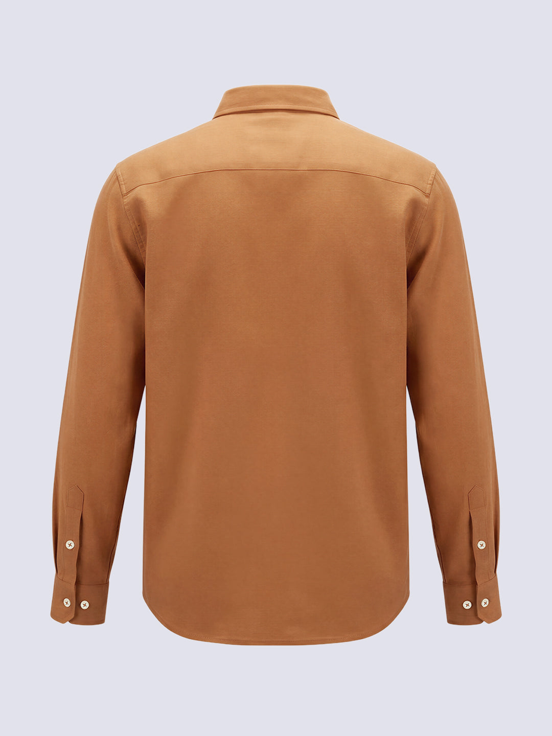 Boys Linen Blend Regular Fit Shirt - Orange