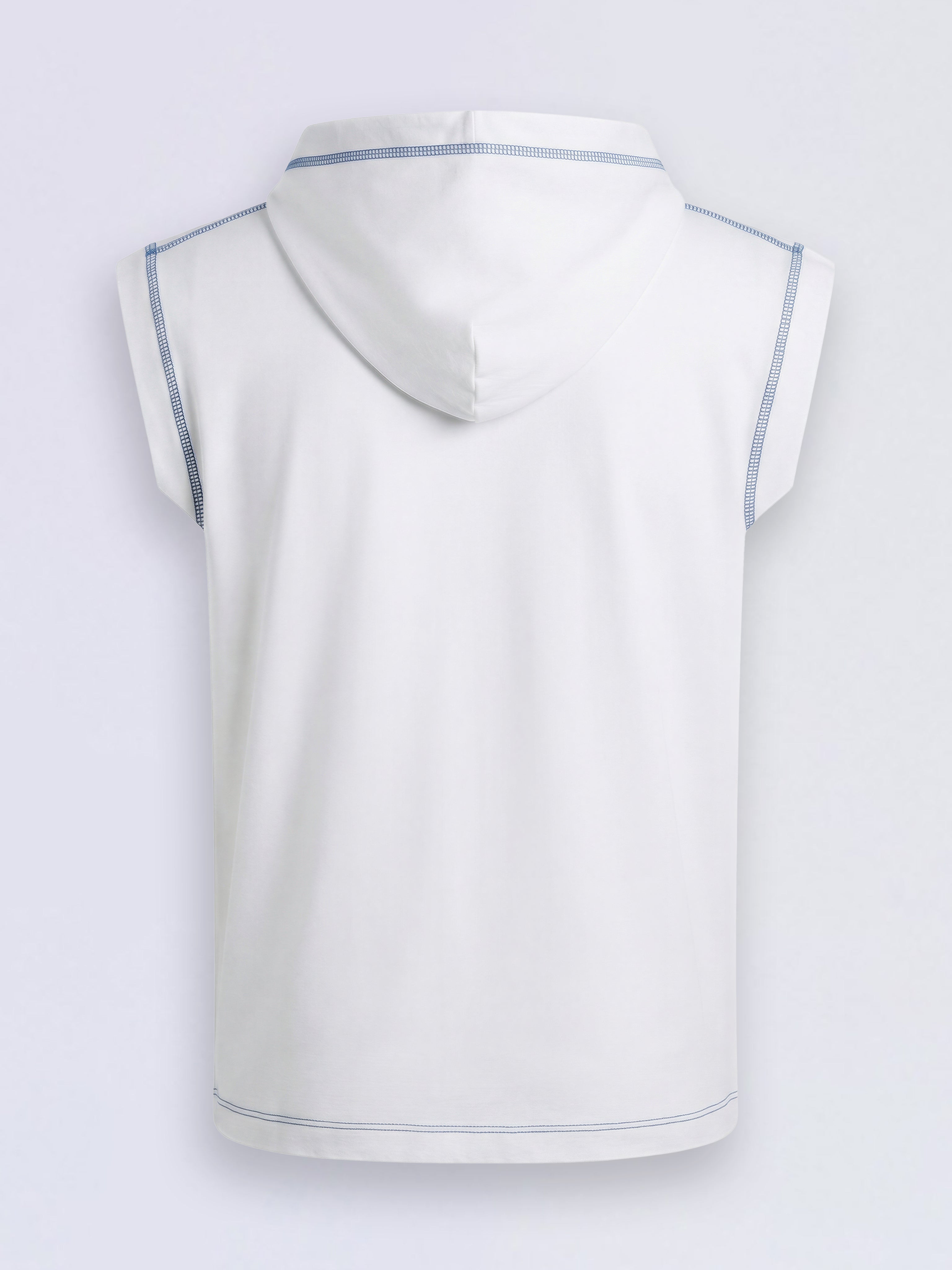 Boys White Printed Hooded T-shirt