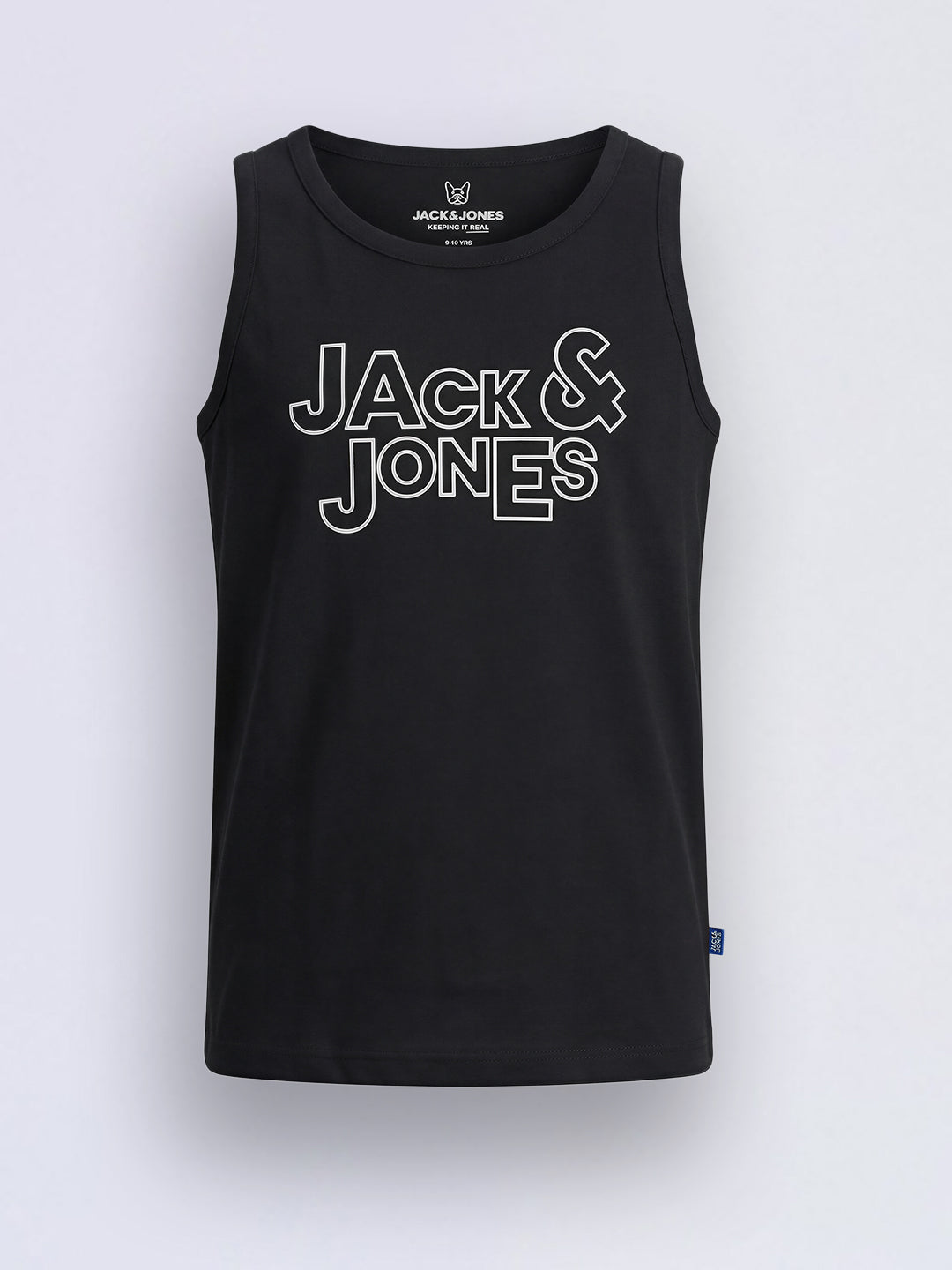 Boys Black Logo Print Sleeveless T-shirt