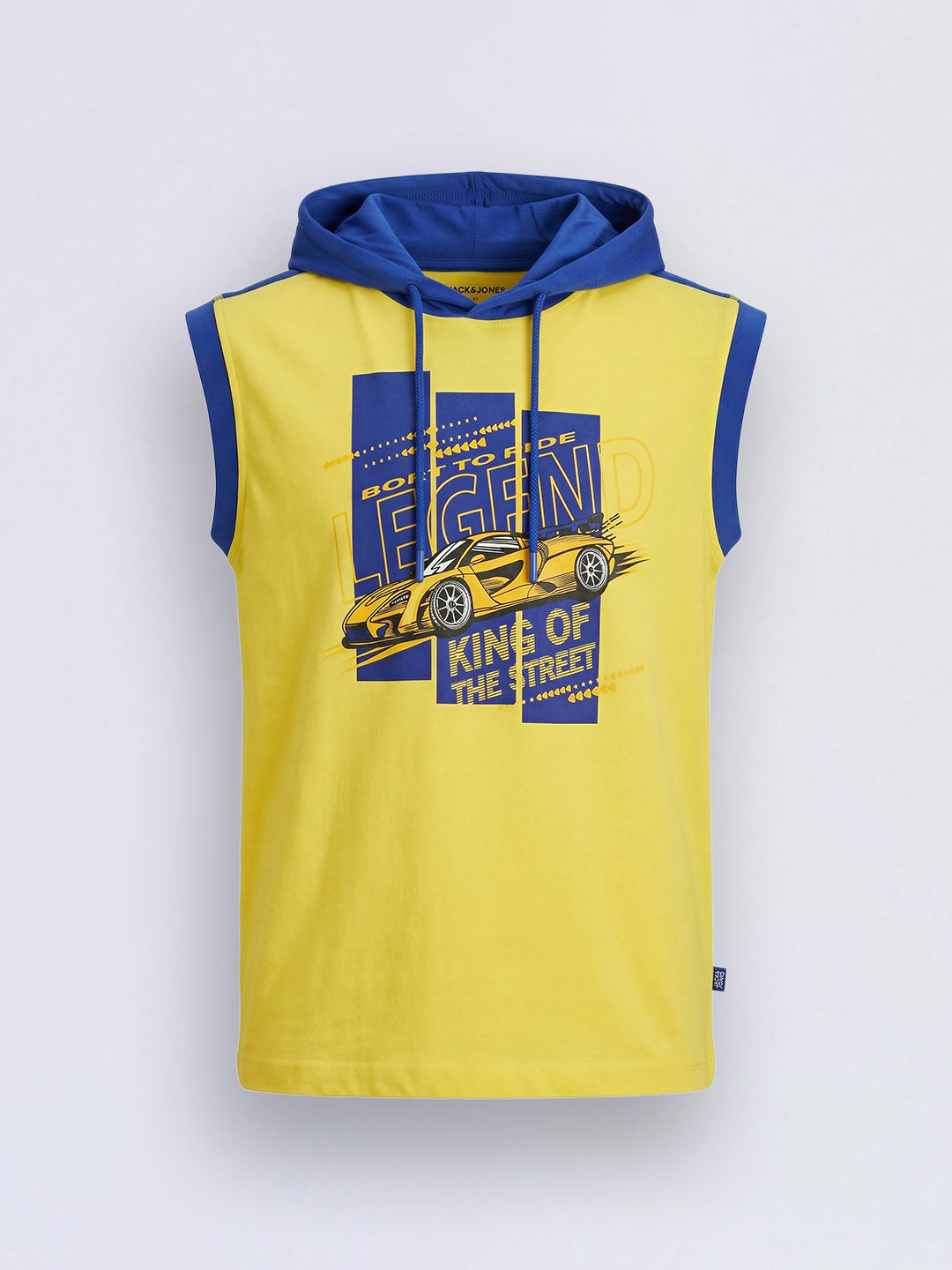 Boys Yellow Colourblocked Hooded T-shirt