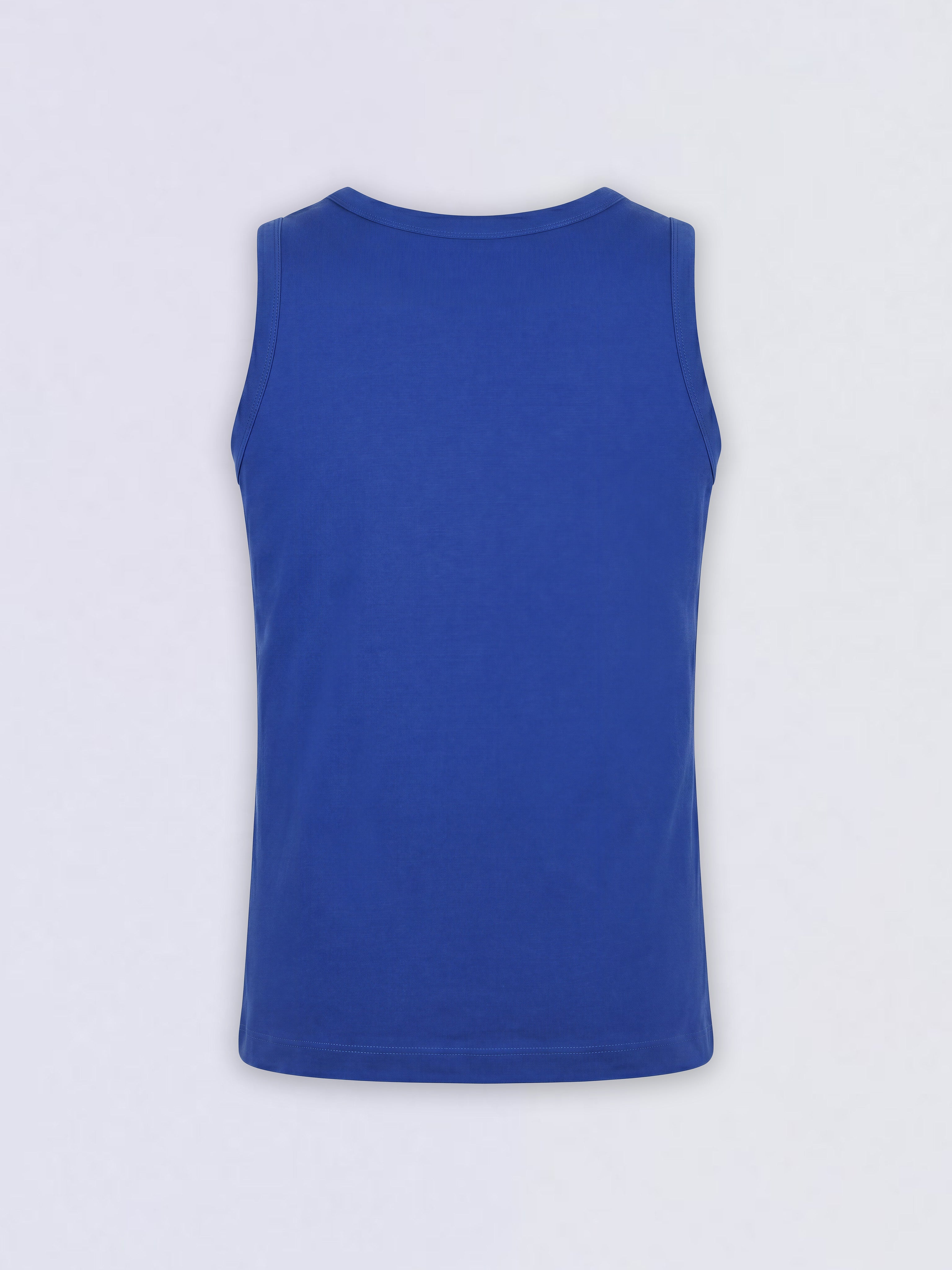 Boys Blue Logo Print Sleeveless T-shirt