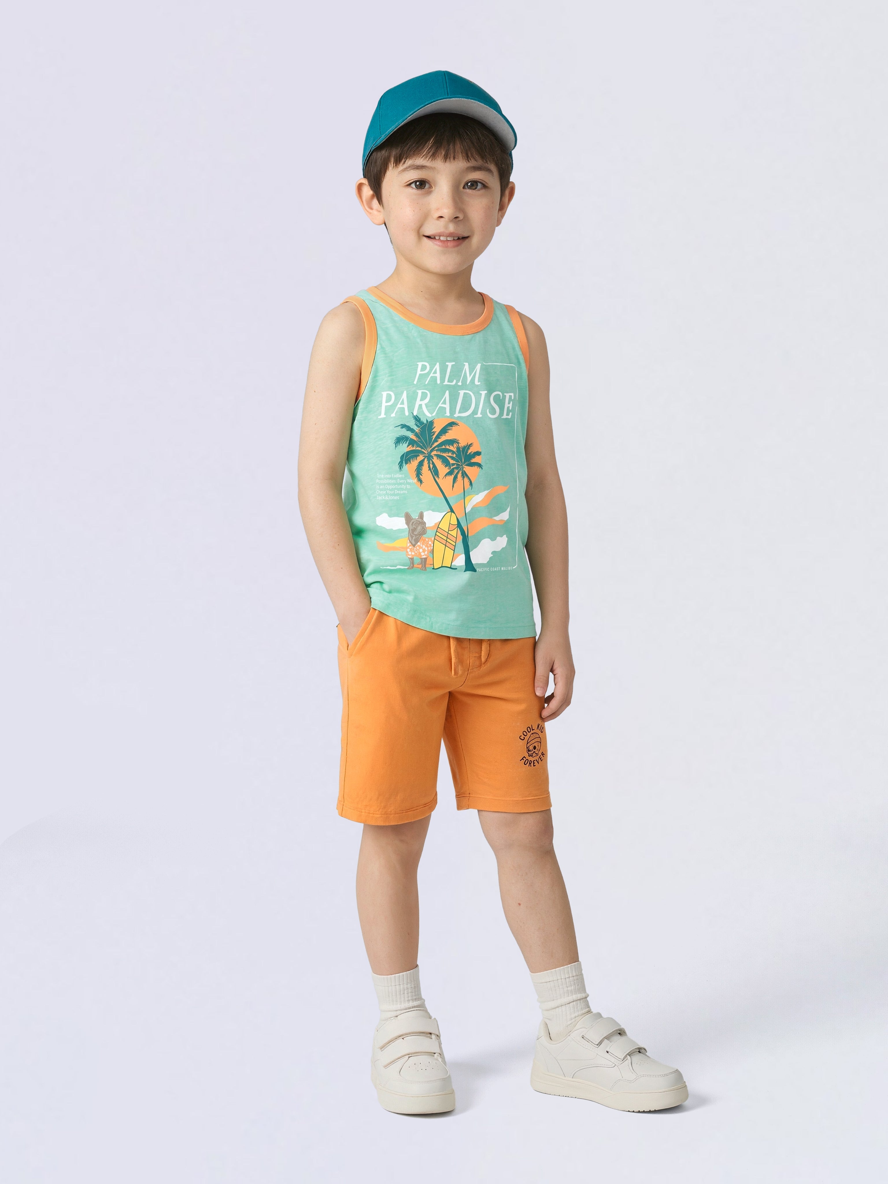 Boys Tropical Print Sleeveless T-shirt