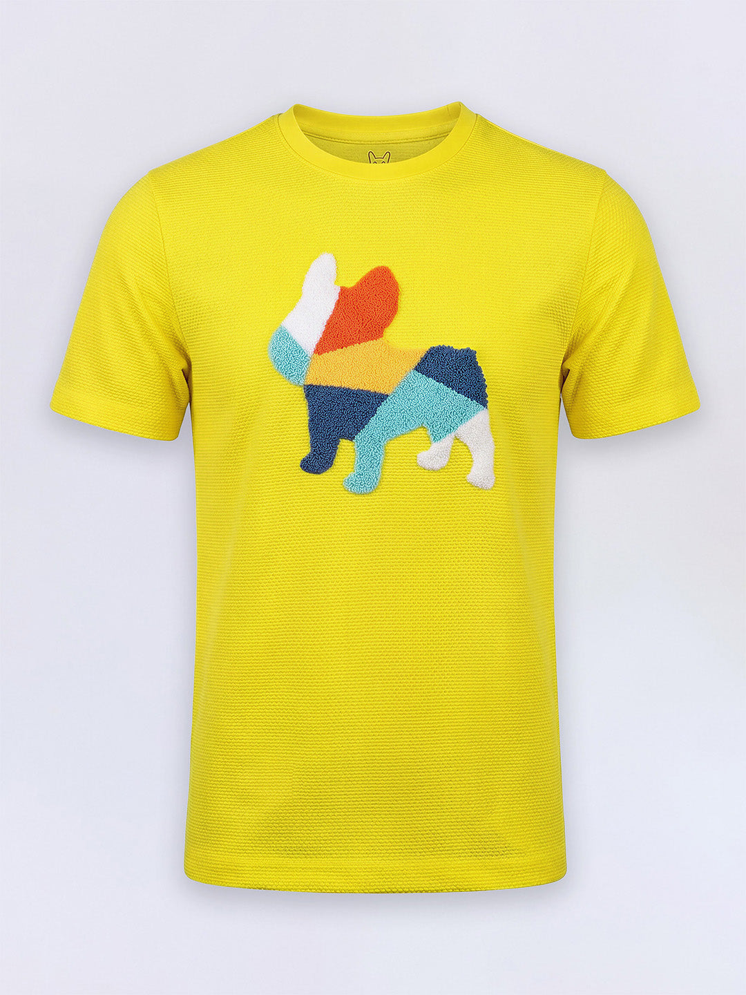 Boys Yellow Embroidered Doggo Print T-short