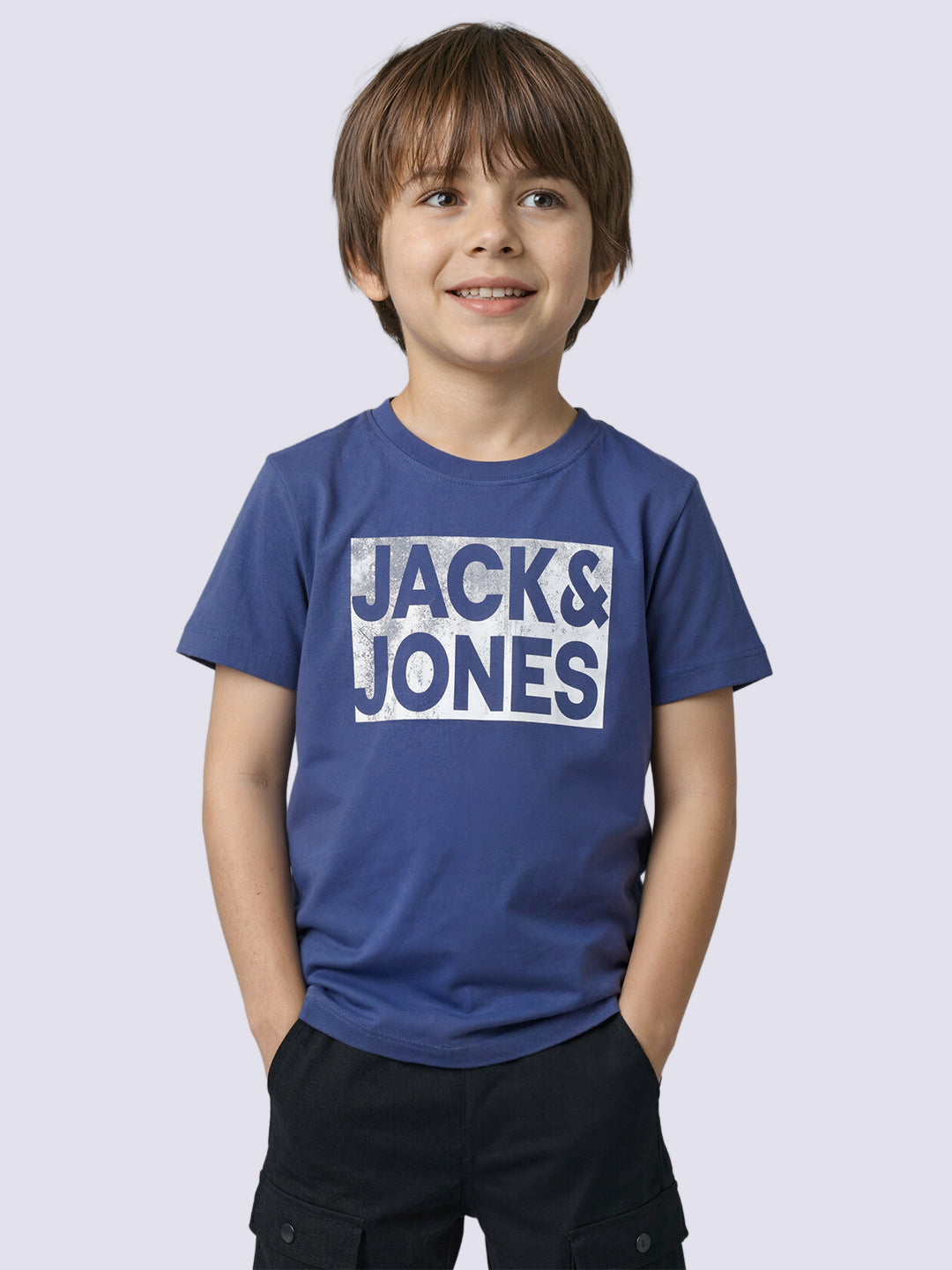 Boys Blue Logo Print T-shirt