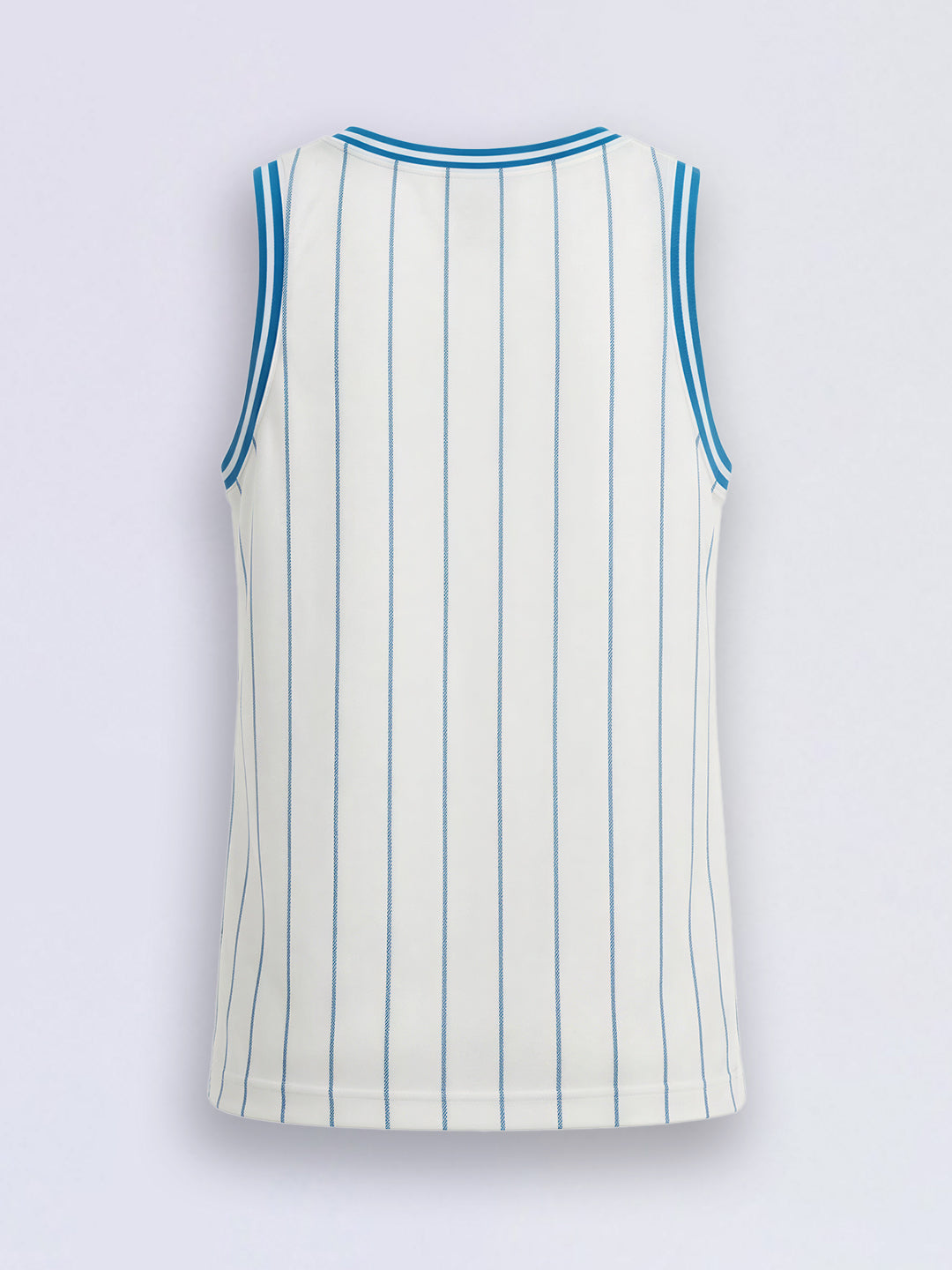 Boys White Striped Sleeveless T-shirt