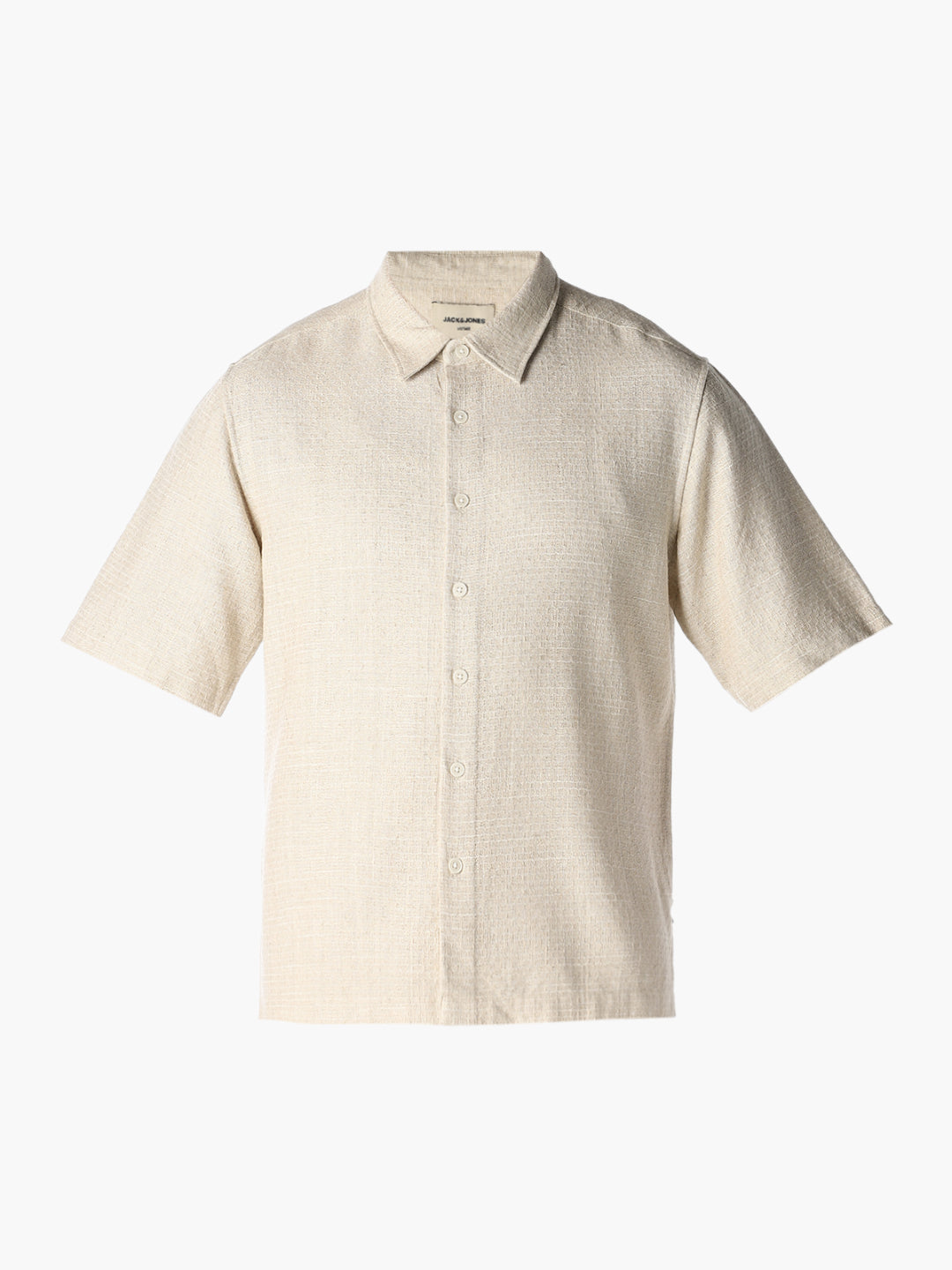 Beige Dobby Oversized Shirt