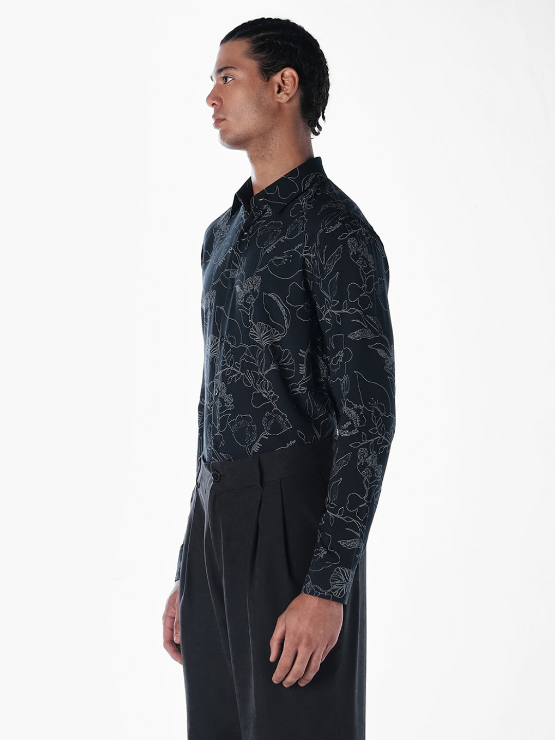 Black Printed Cotton Shirt