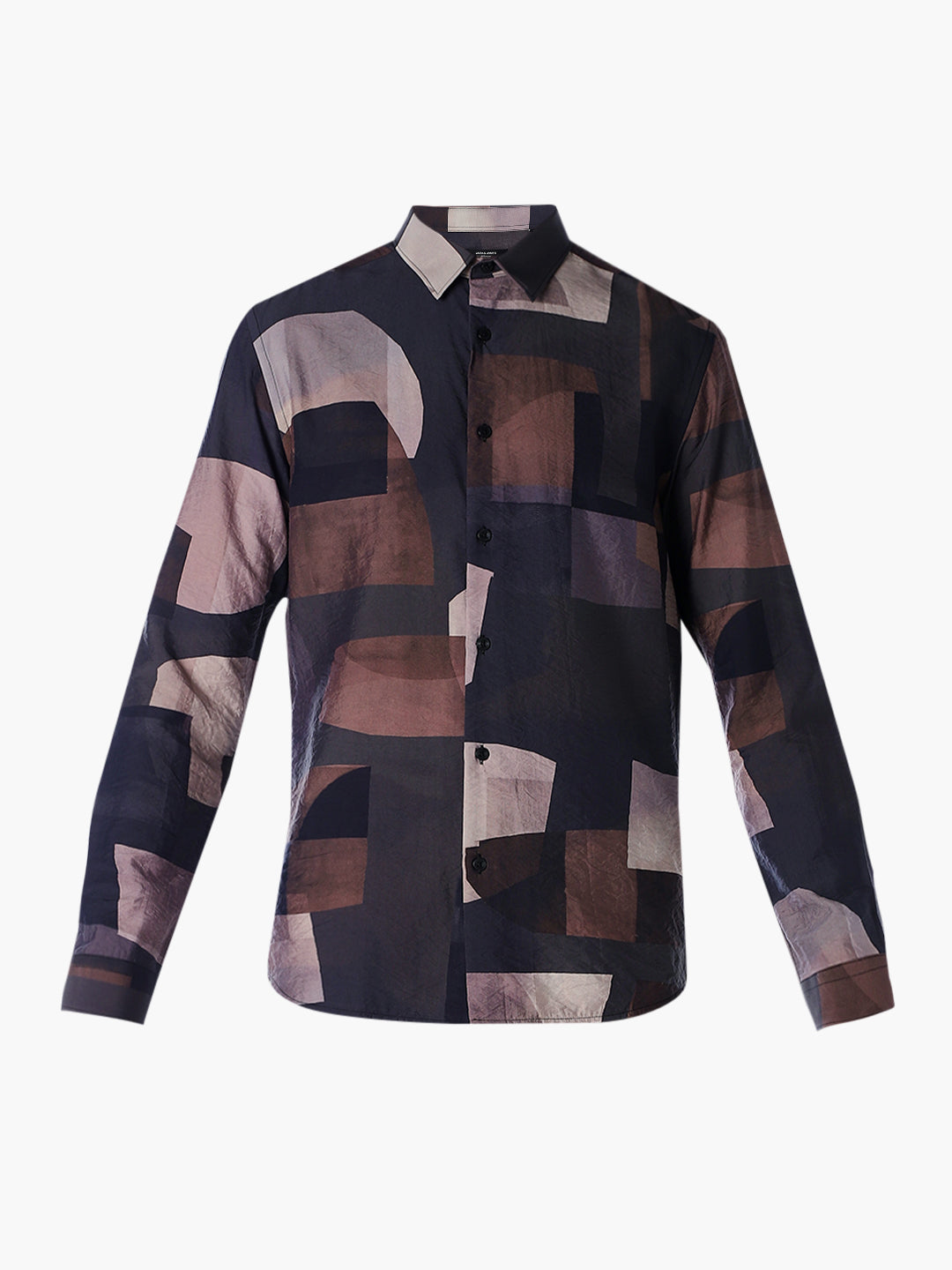 Nylon Blend Printed Slim Fit Shirt