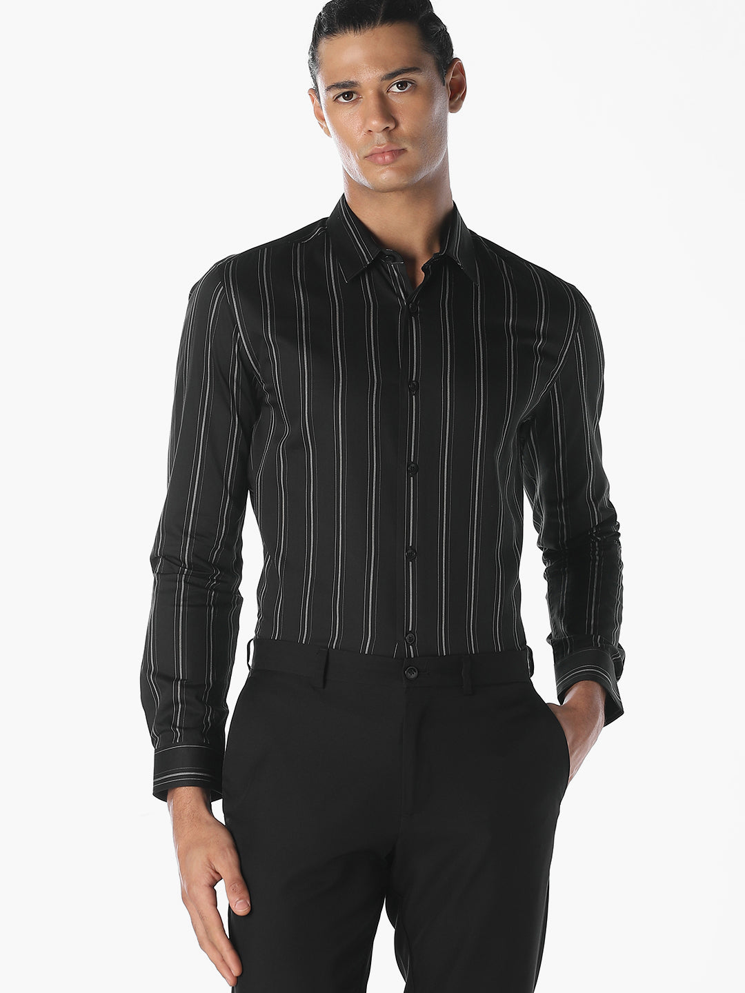 Striped Cotton Slim Fit Shirt